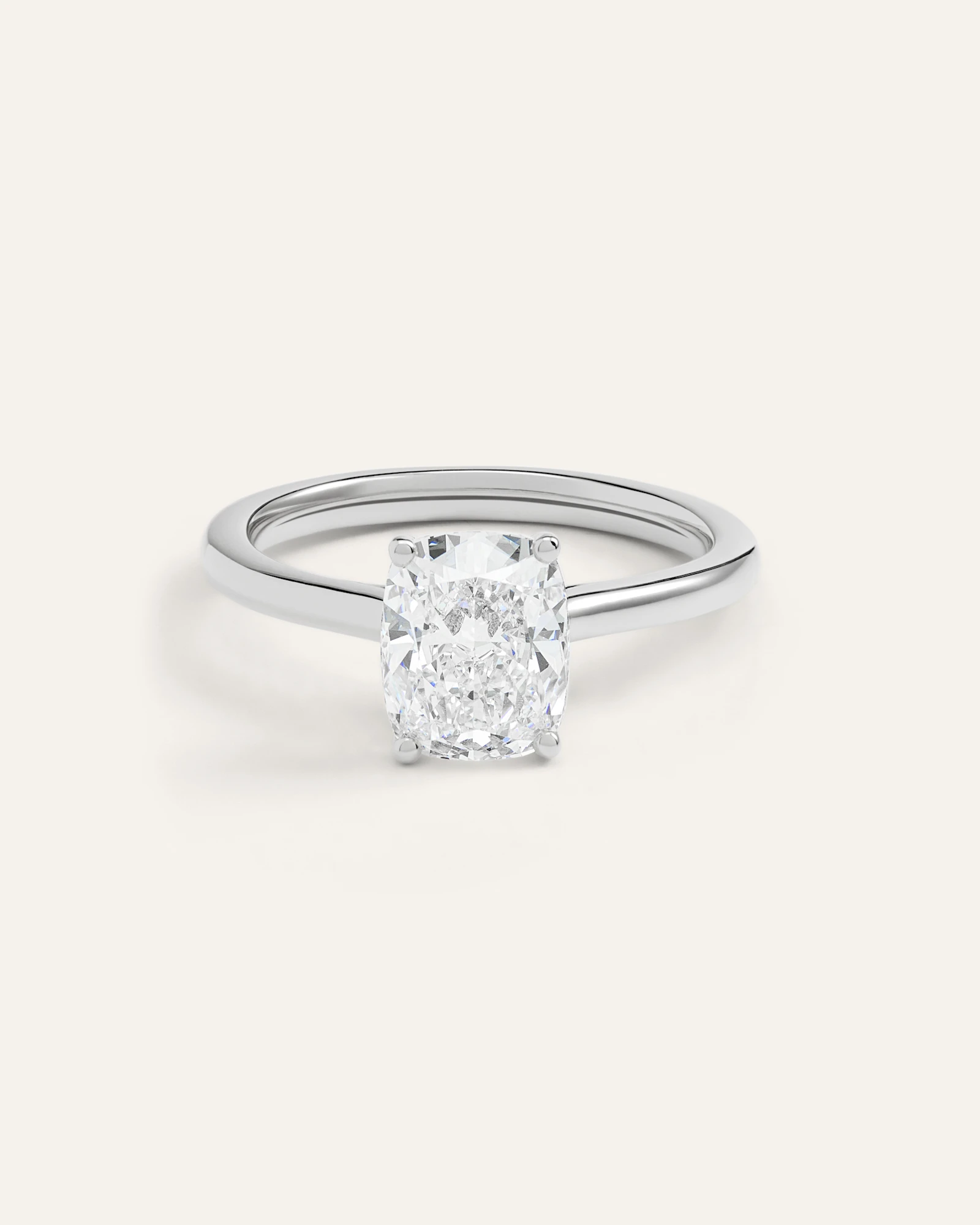 Lab Grown Diamond Elongated Cushion Trellis Cathedral Engagement Ring - 2ct