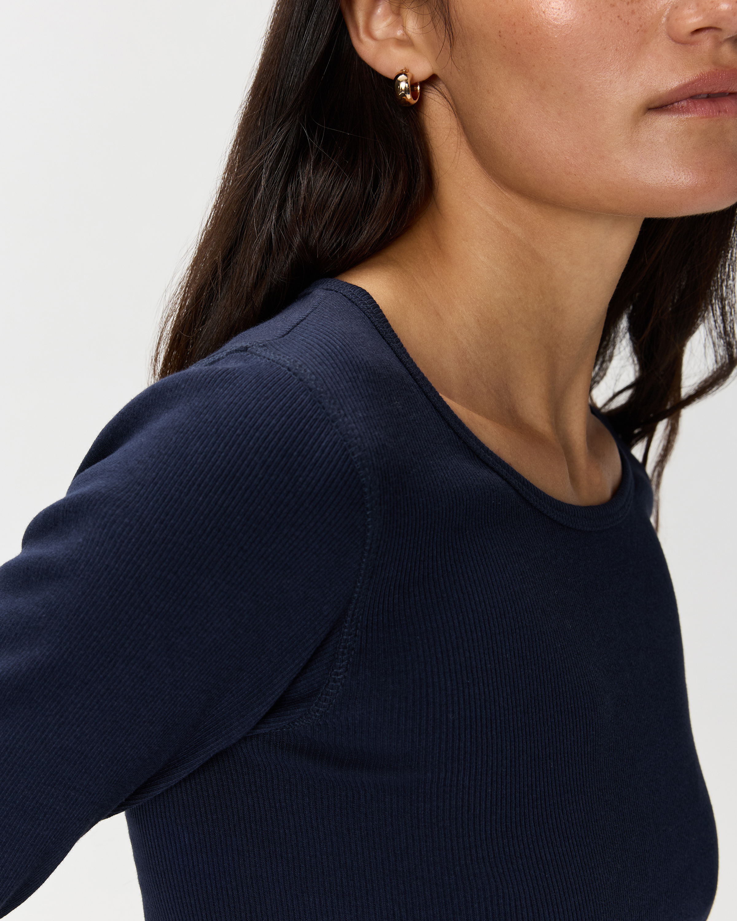 Organic Cotton Micro-Rib Long Sleeve Tee