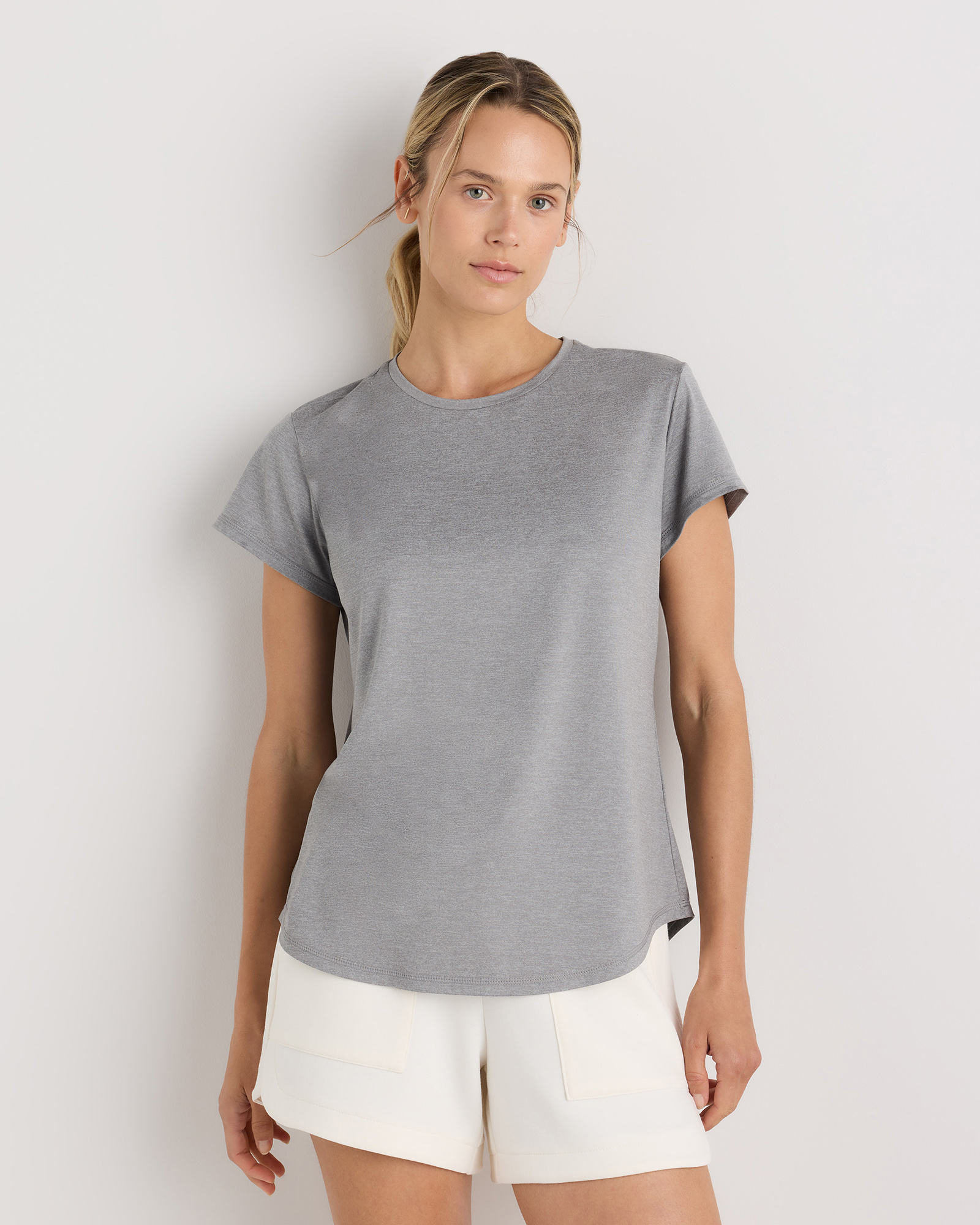 Heather Grey Flowknit Breeze Tee