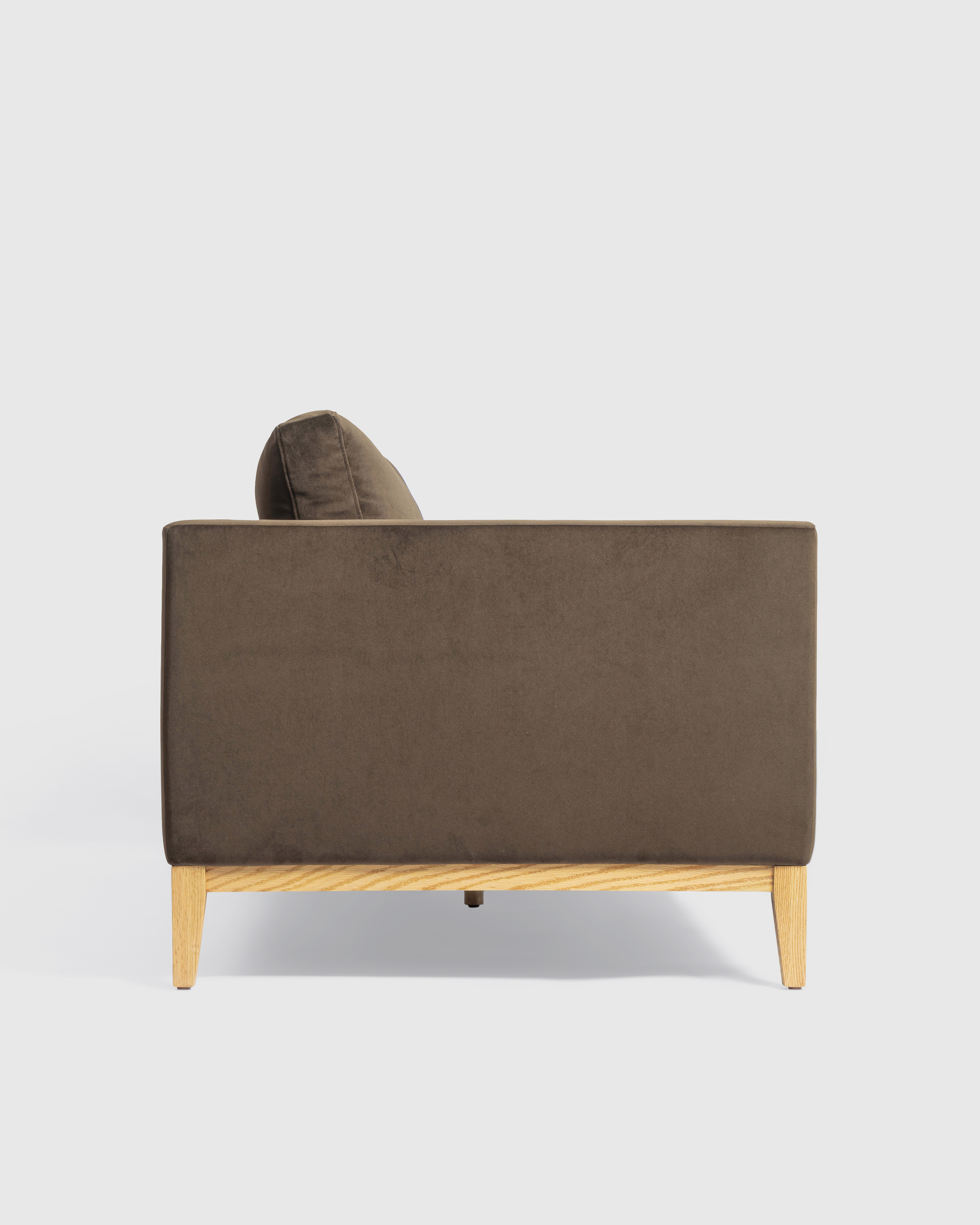 Performance Velvet Sofa with Solid Oak Base - thumbnail 4