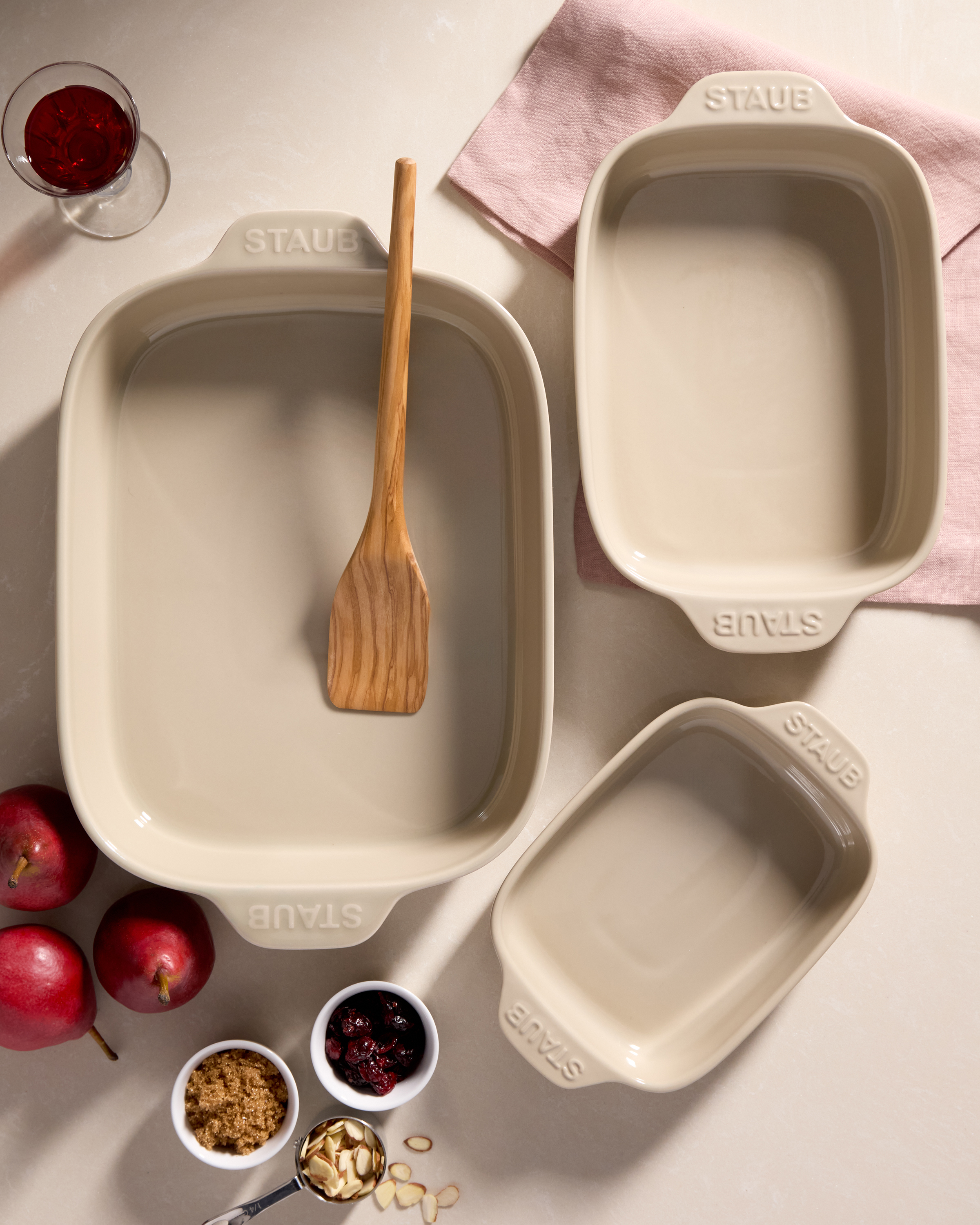 Stoneware Rectangular Baking Dishes, Set of 3 by STAUB - Dune