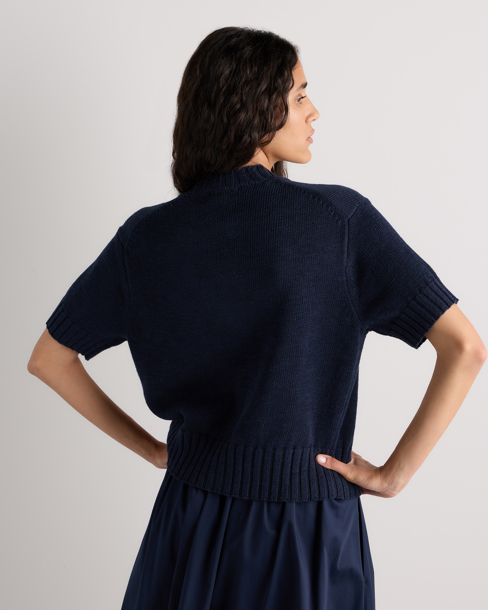 Cotton Linen Short Sleeve Cardigan