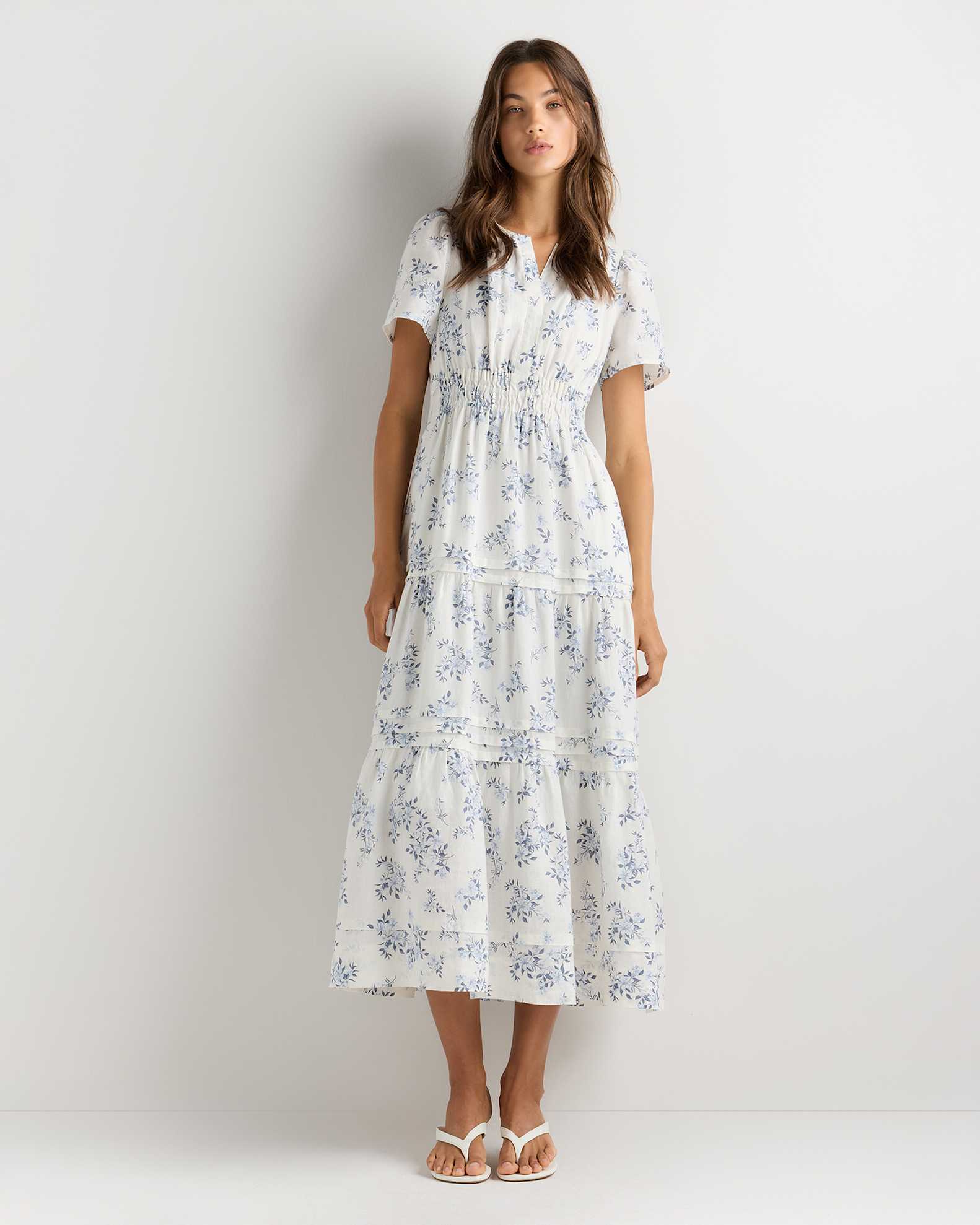 petite linen maxi dresses Vila Petite Dress 'VIPRISILLA' female White melange size 42