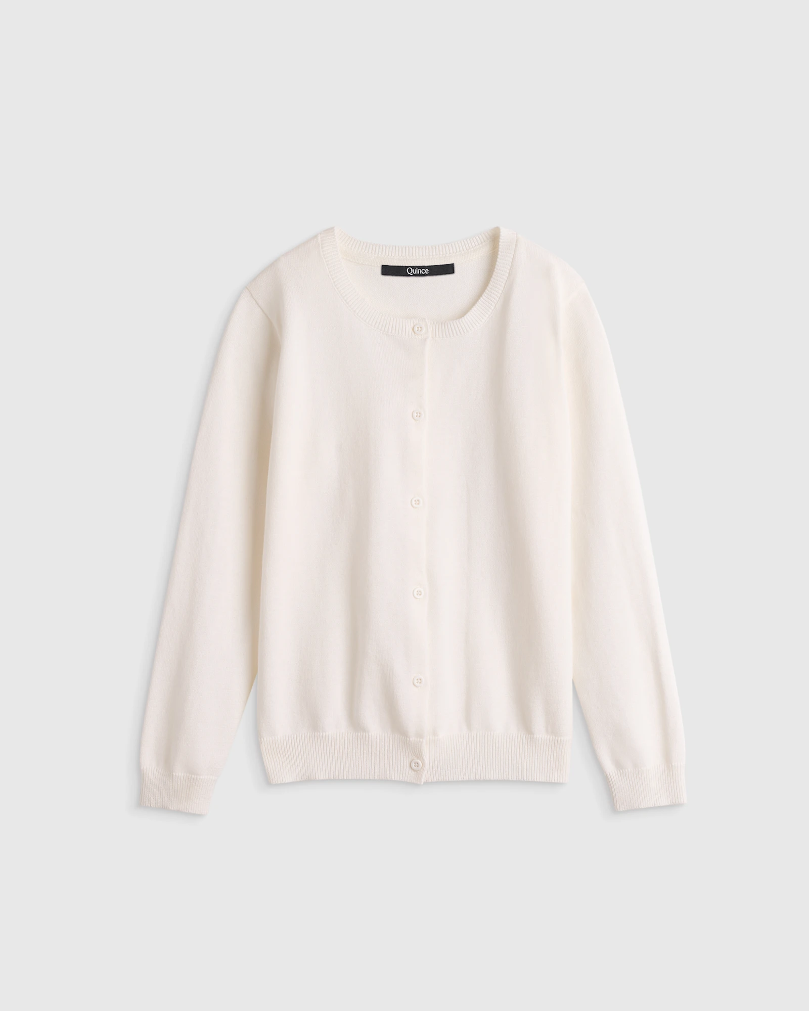 100% Organic Cotton Crewneck Cardigan