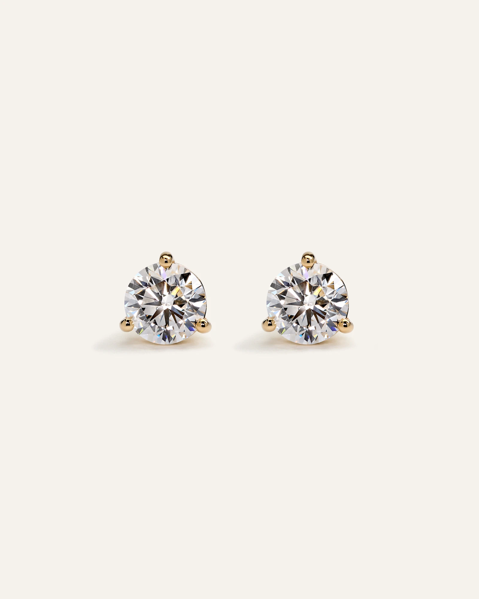 14K Gold Lab Grown Diamond Martini Studs - 2.5ctw