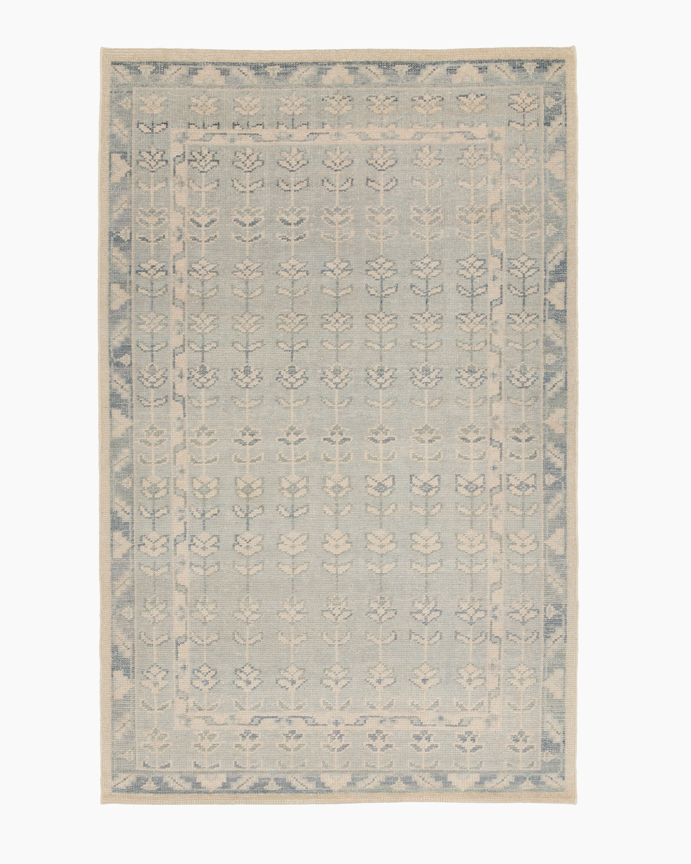 Blue Mabel Hand-Knotted Wool Rug 