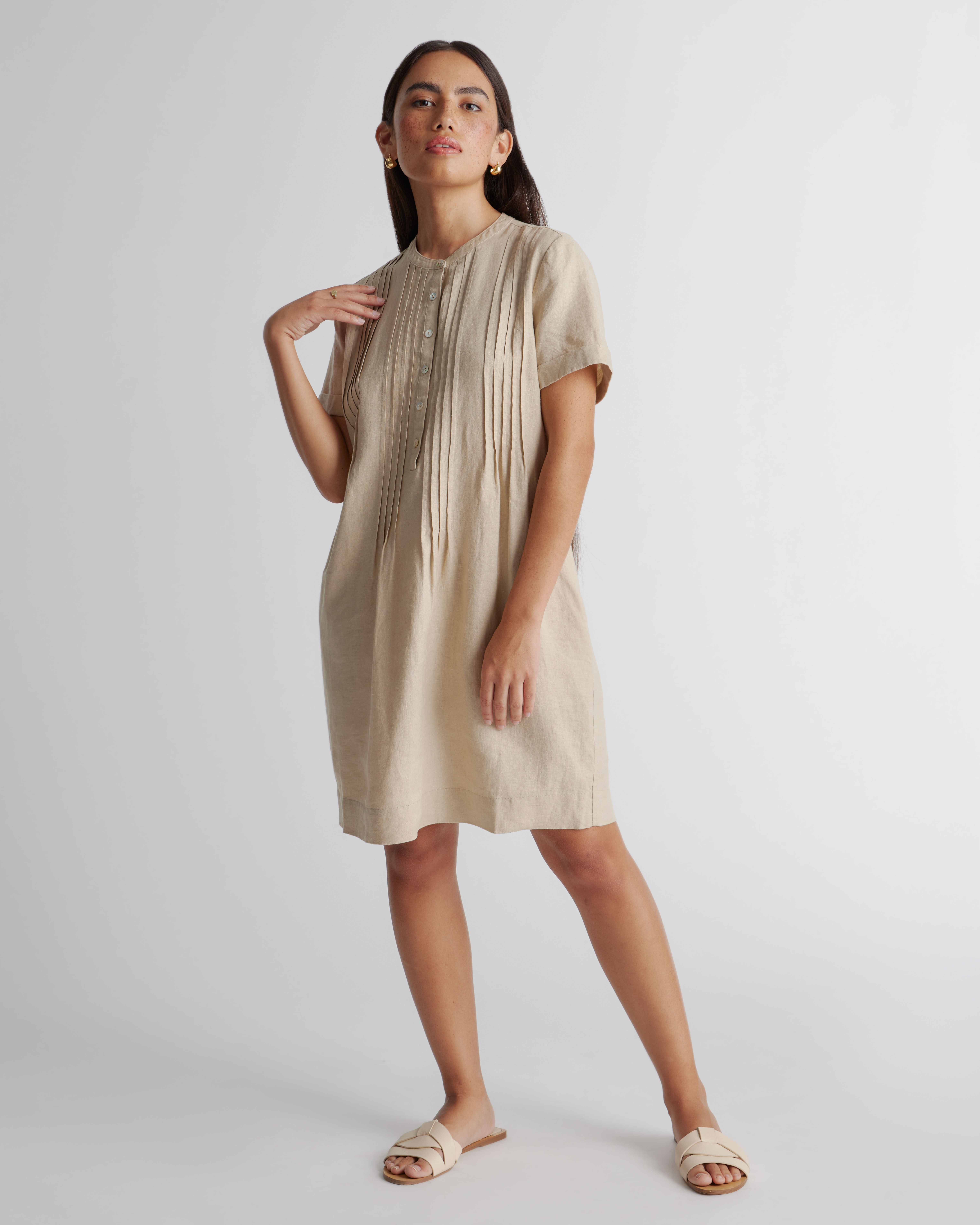 chinese dress ladies Linen Swing Dress