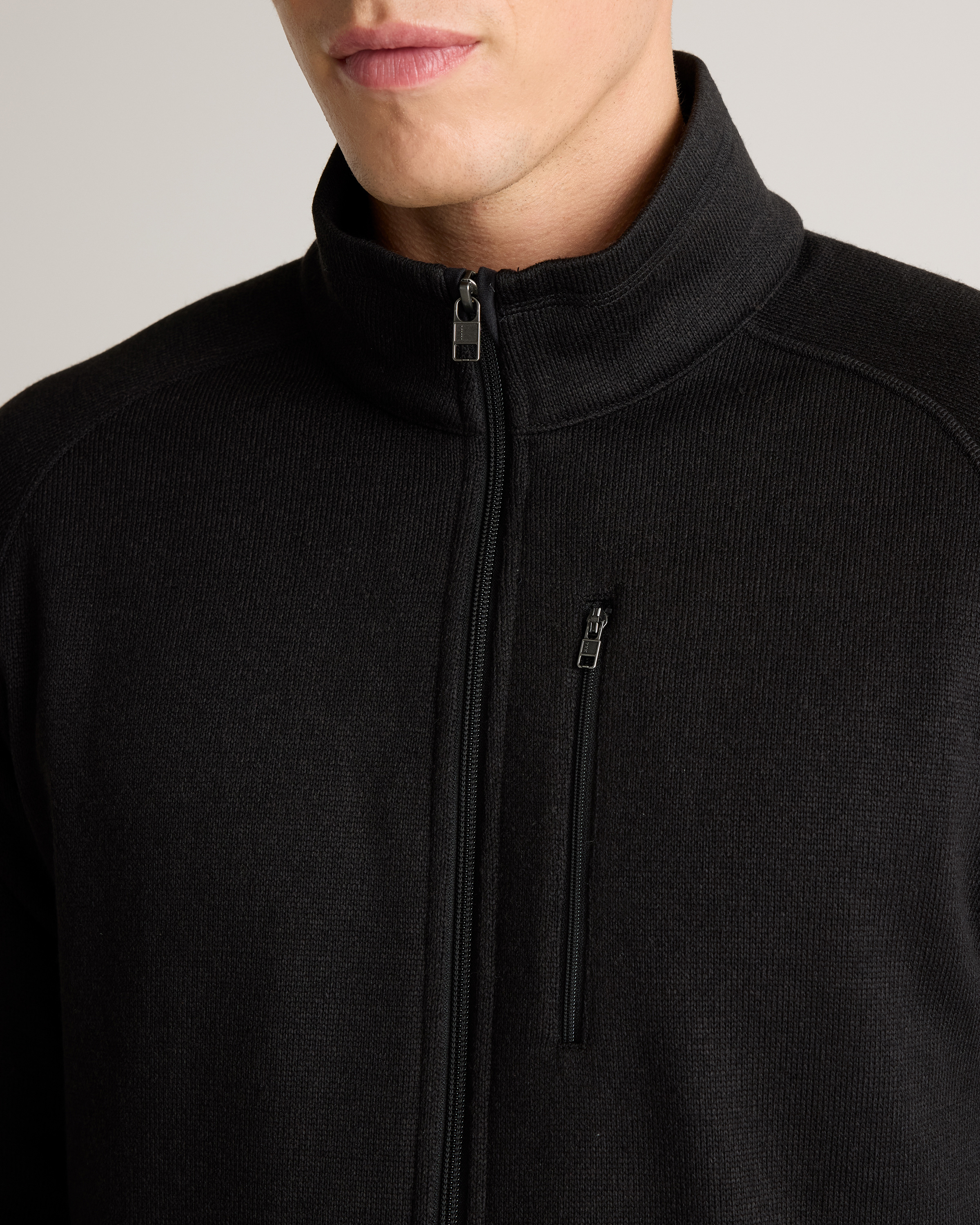 Sweater-Knit Fleece Full-Zip Jacket