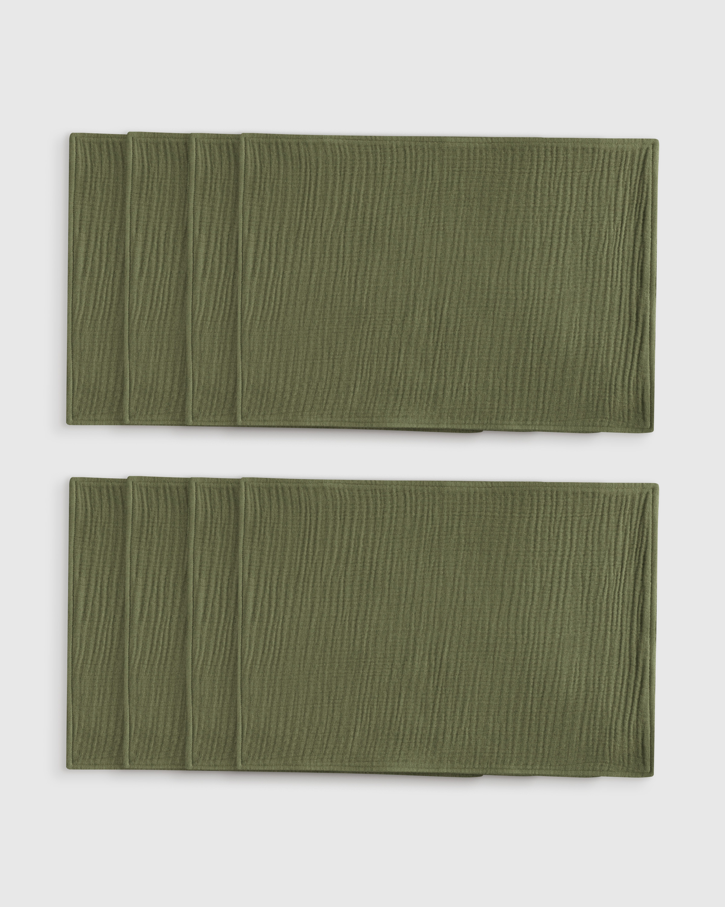 Olive Organic Airy Gauze Placemats (Set of 8)