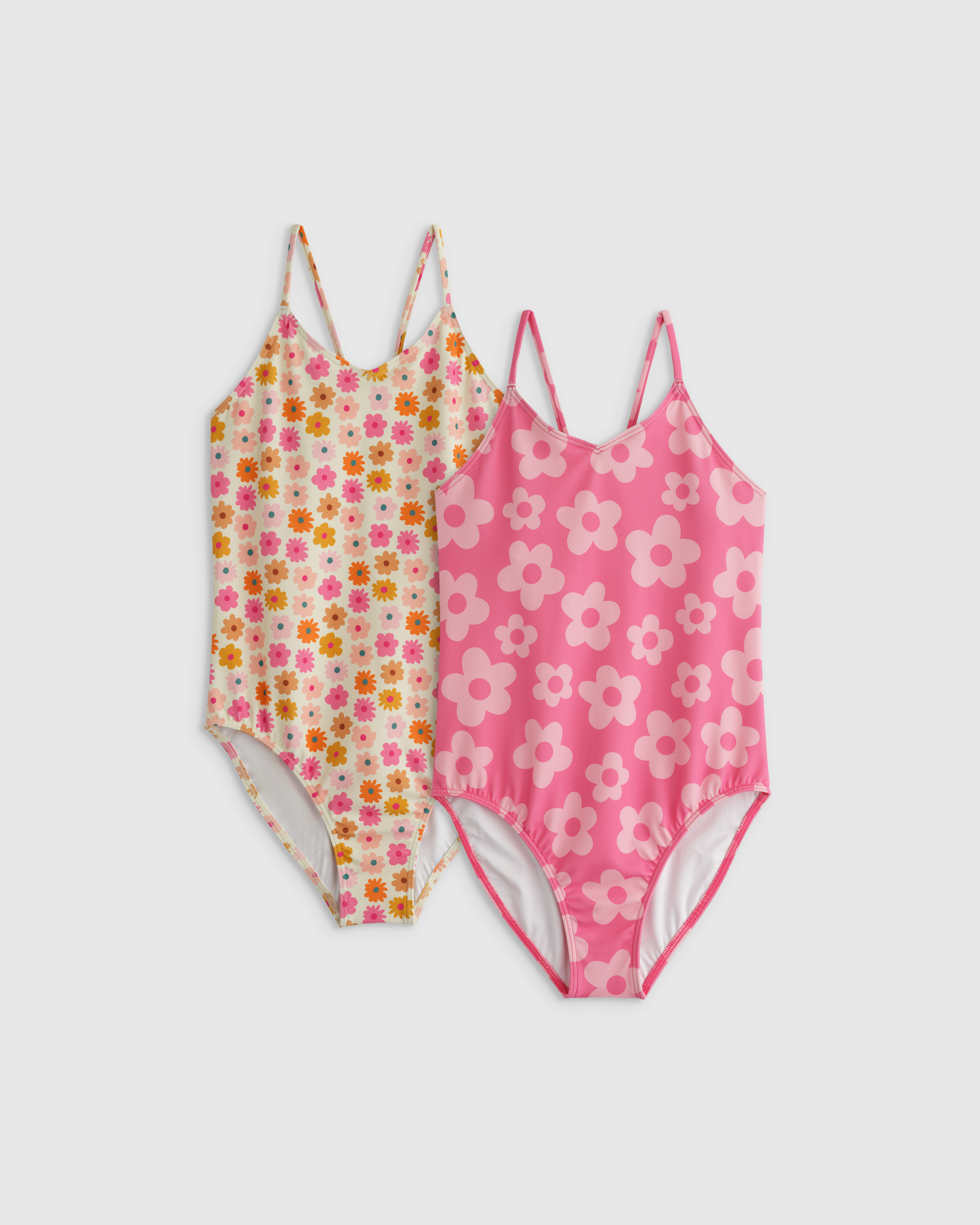 Pink Daisy/Multi Daisy Sunsafe One-Piece Swimsuit 2-Pack