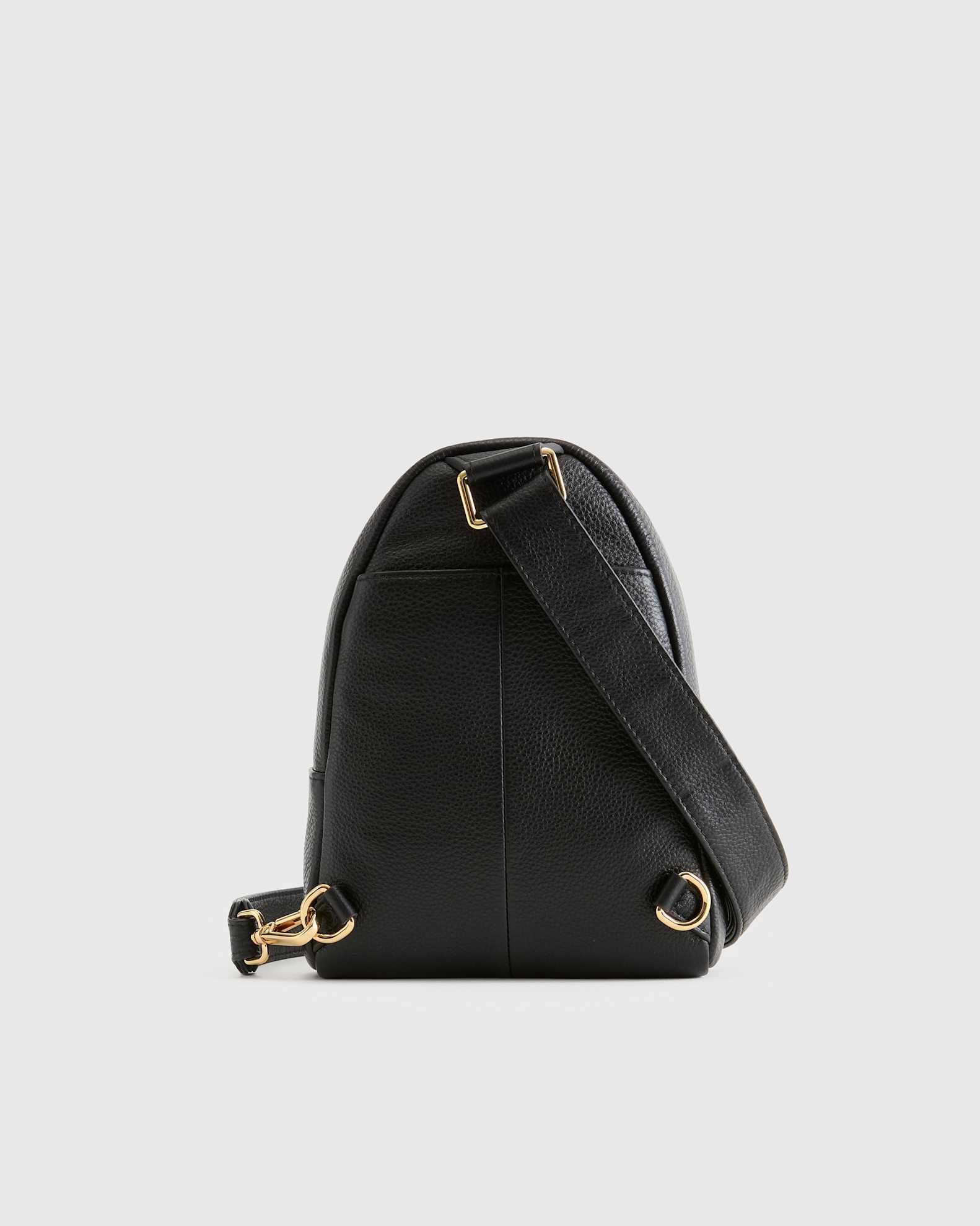 black leather sling backpack purse The A secure zipper closure keeps your phone Sling Bag Crossbody Bags for
