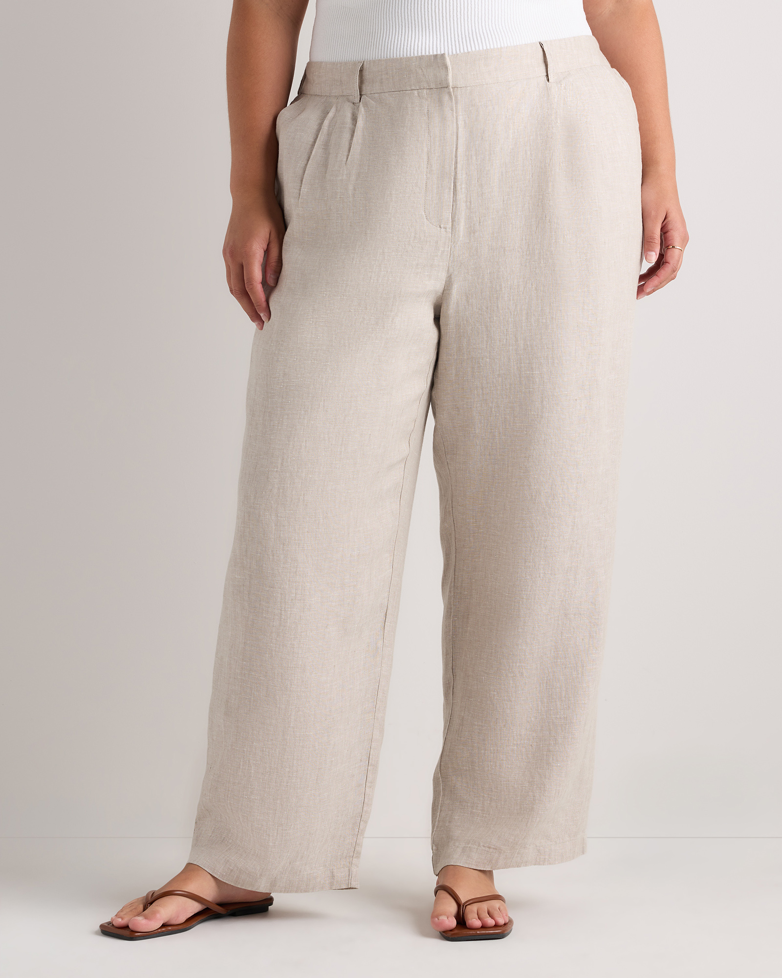 Flax 100% European Linen Pleated Trouser