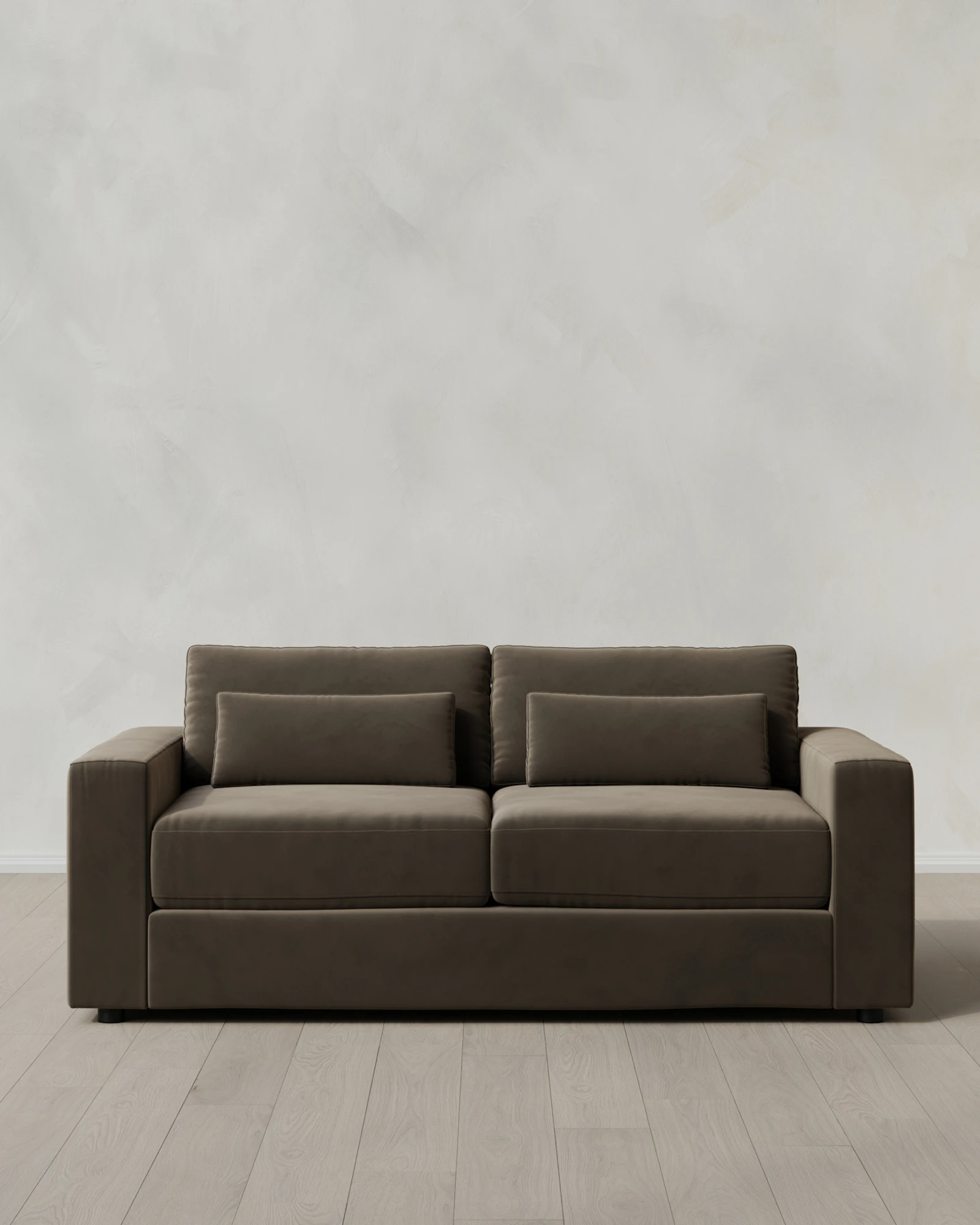 Square Arm Deep Seat Sofa in Performance Velvet
