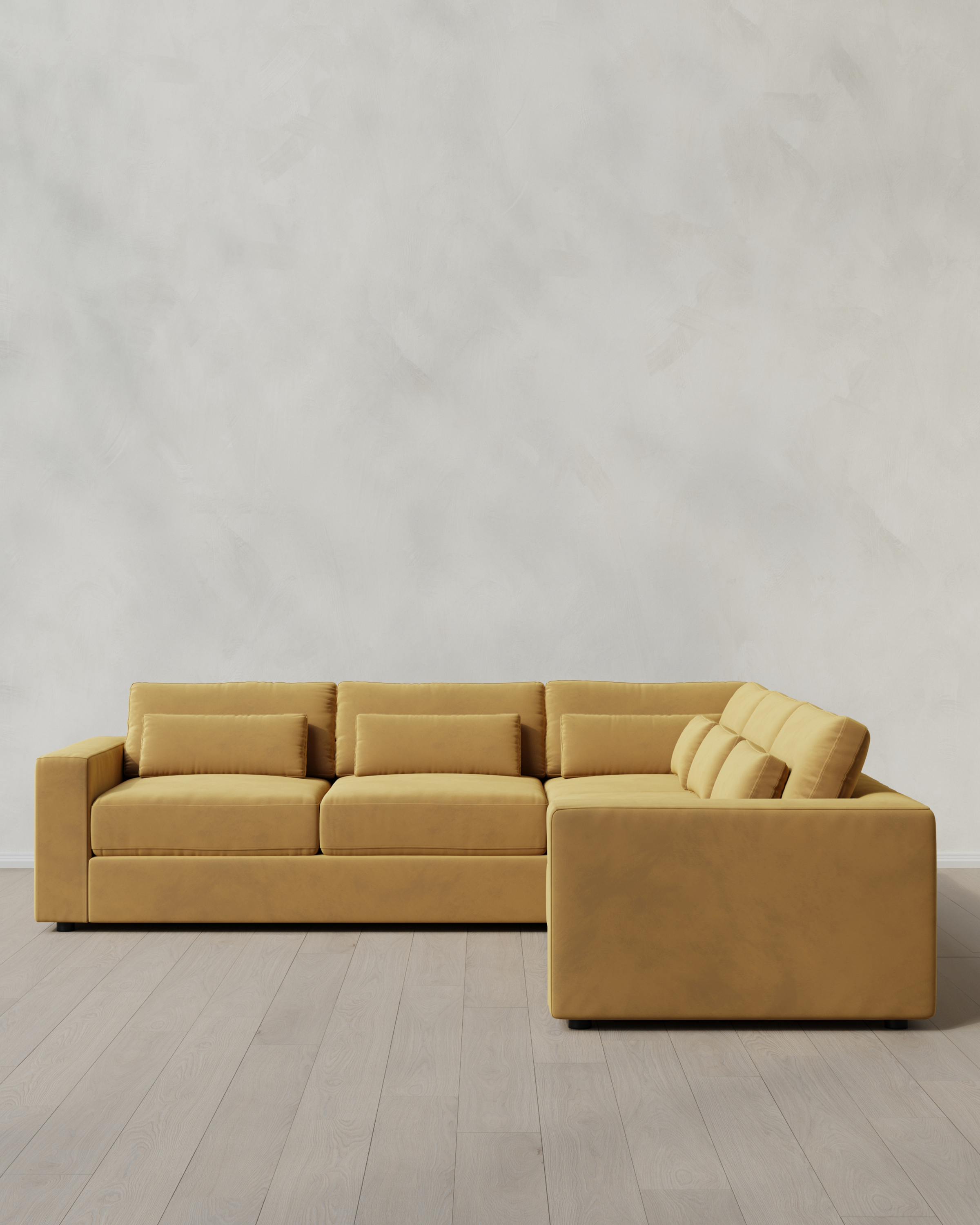Caramel Ashford Deep Seat L Sectional in Performance Velvet