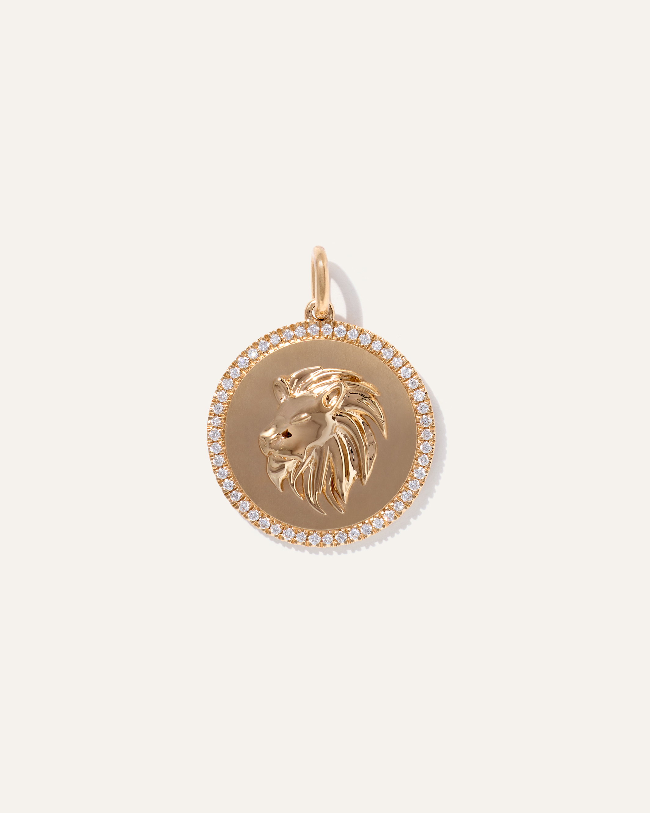 14k Gold Pave Zodiac Medallion Necklace - thumbnail 3