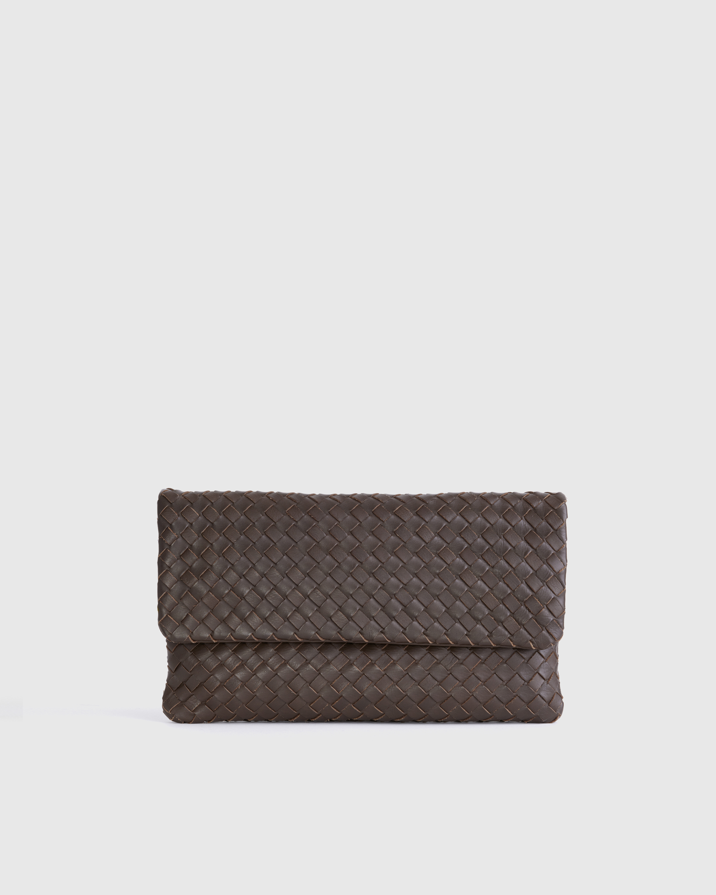 QUINCE WOMEN'S ITALIAN LEATHER HANDWOVEN CONVERTIBLE CLUTCH