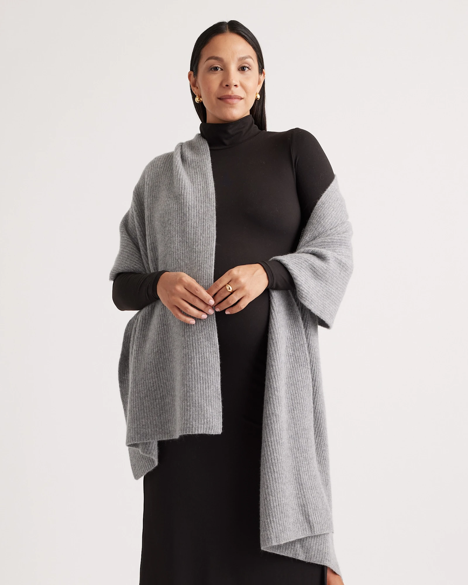 Mongolian Cashmere Ribbed Wrap
