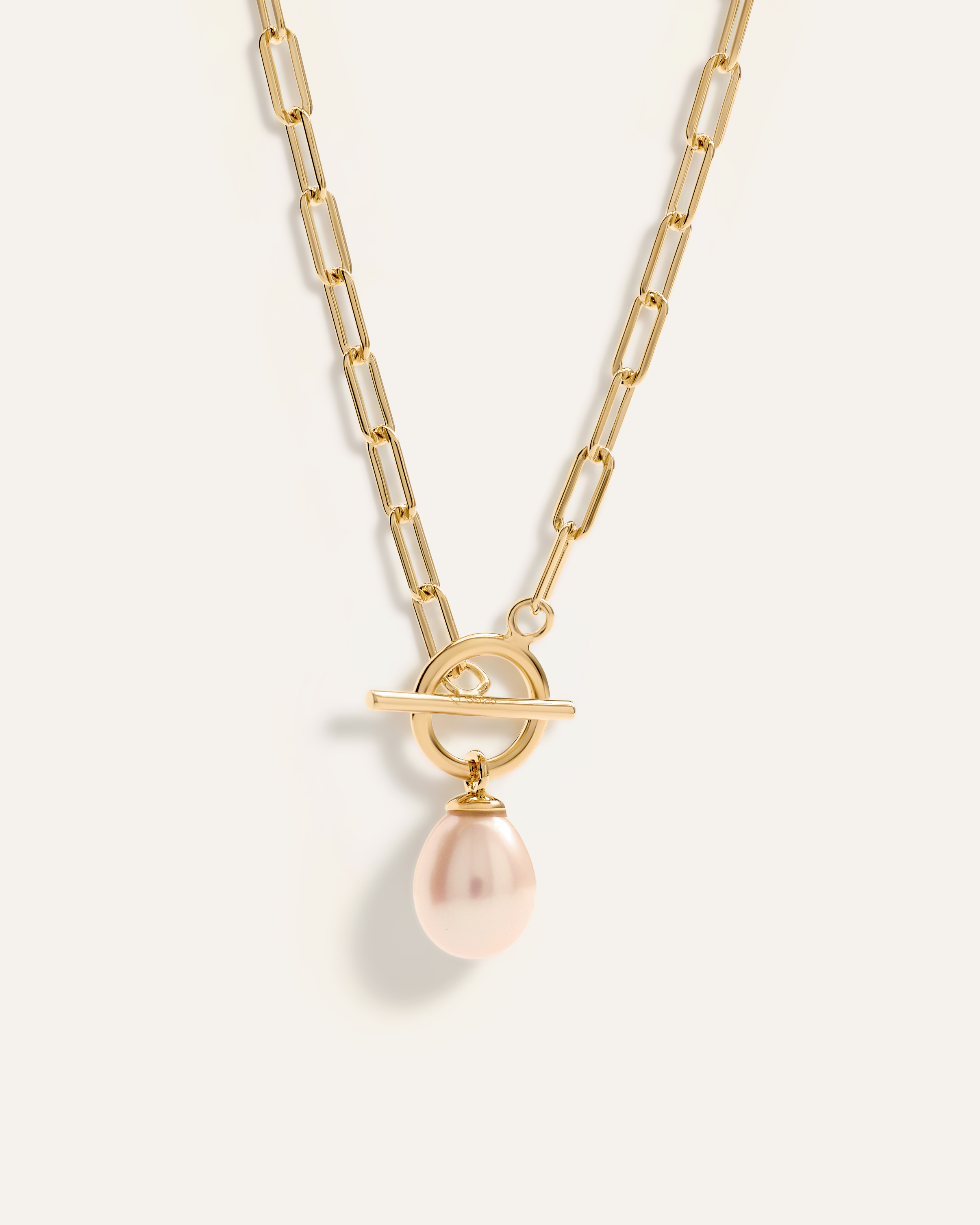 Gold Vermeil Freshwater Cultured Pearl Toggle Necklace