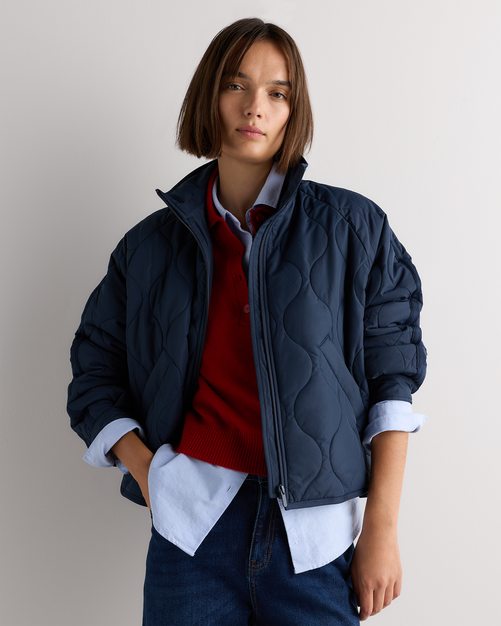 Atlas Navy Featherless Quilted Packable Puffer Jacket