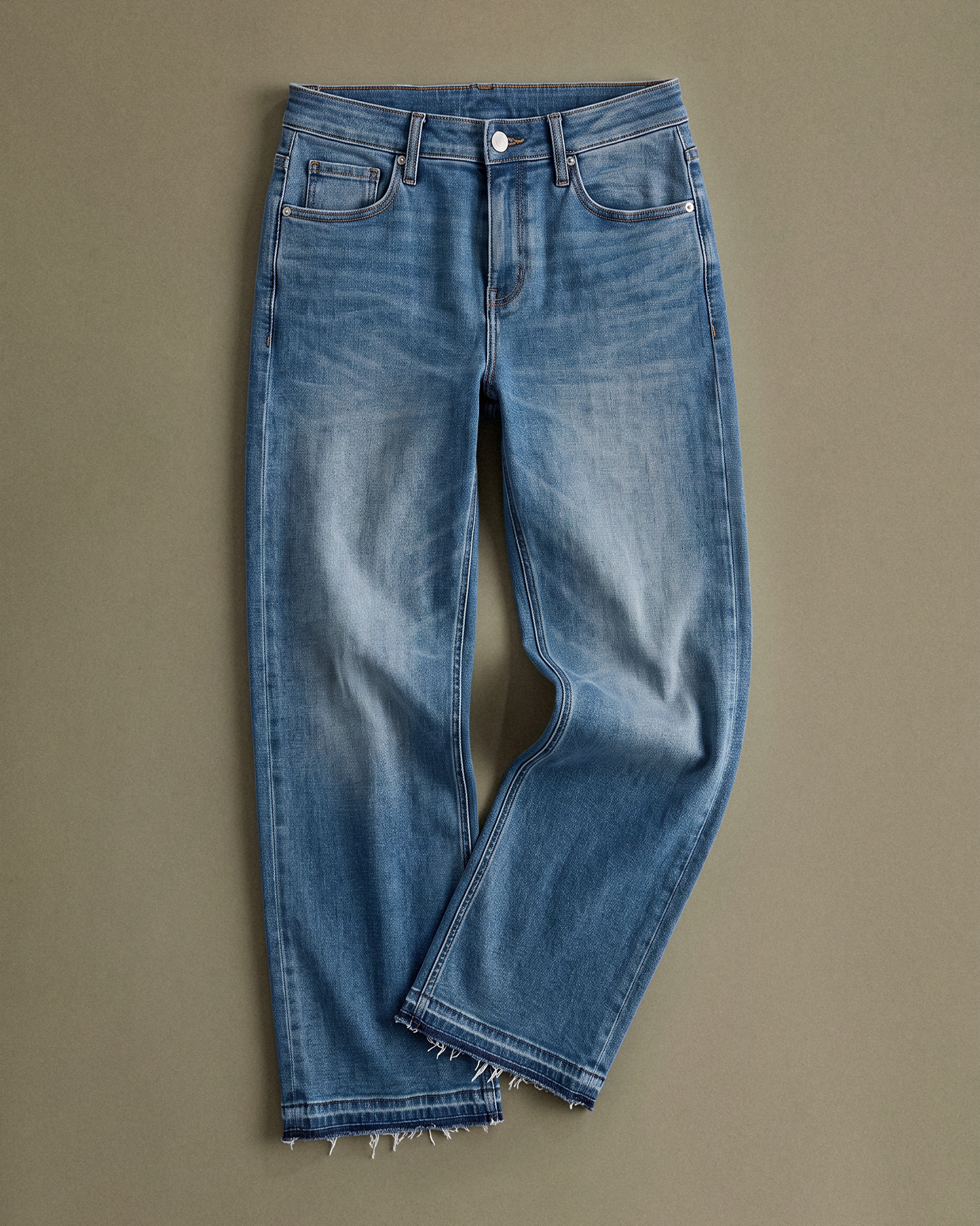 Vintage Blue Released Hem Bella Stretch Wide Leg Jeans