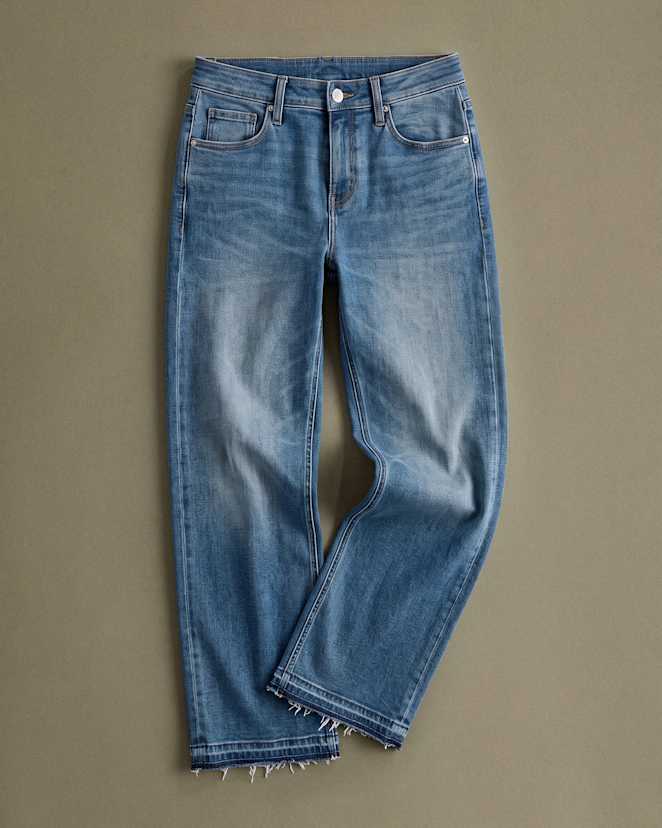 Vintage Blue Released Hem Bella Stretch Wide Leg Jeans