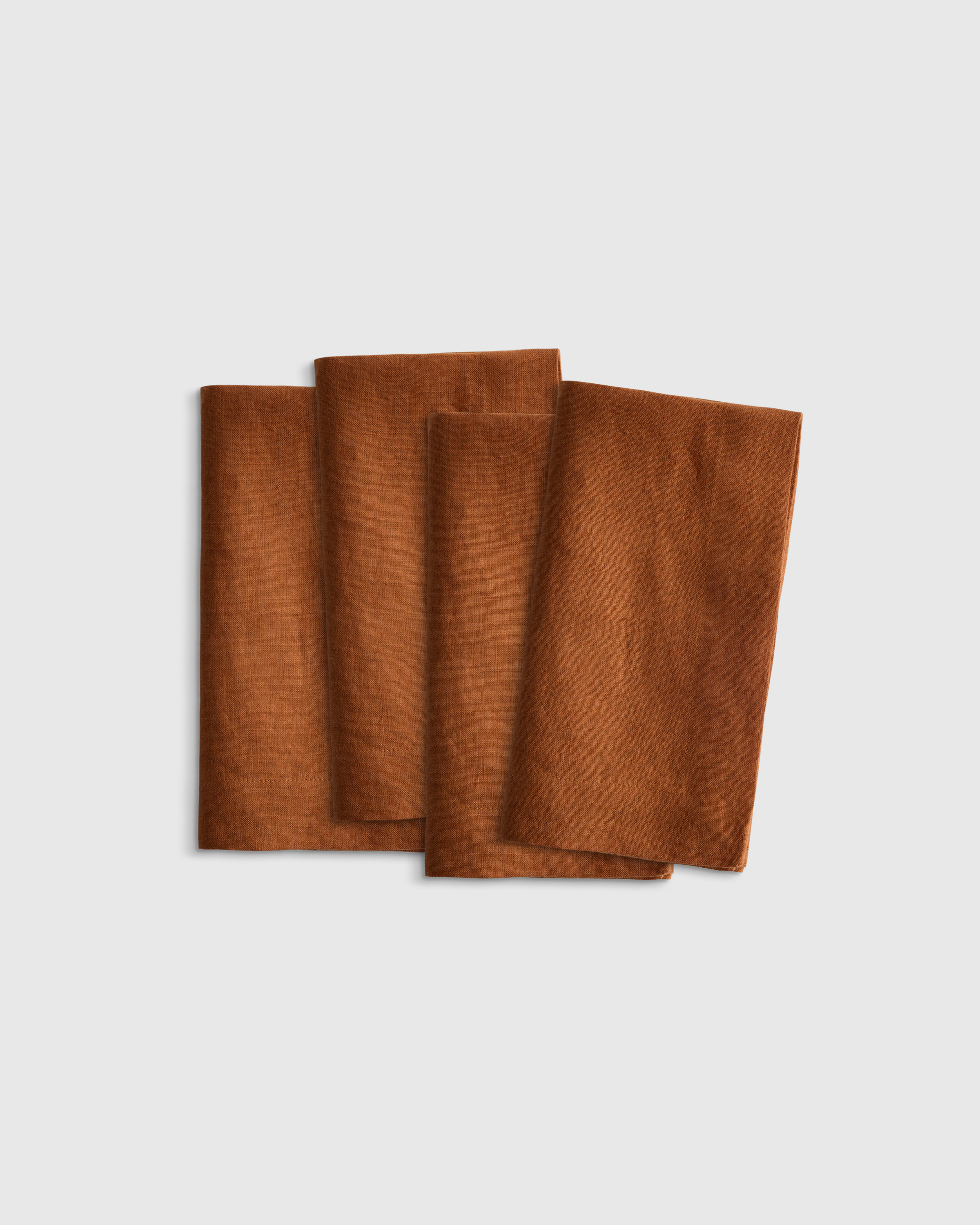 Terracotta European Linen Wide-Hem Napkins (Set of 4)