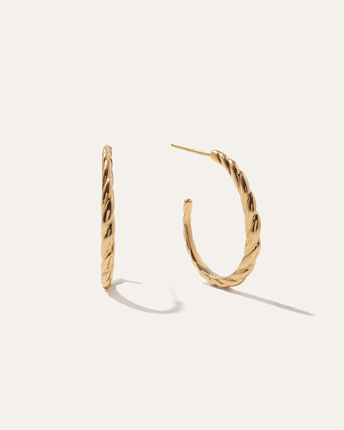 Thin Croissant Dôme Hoops in Gold Vermeil