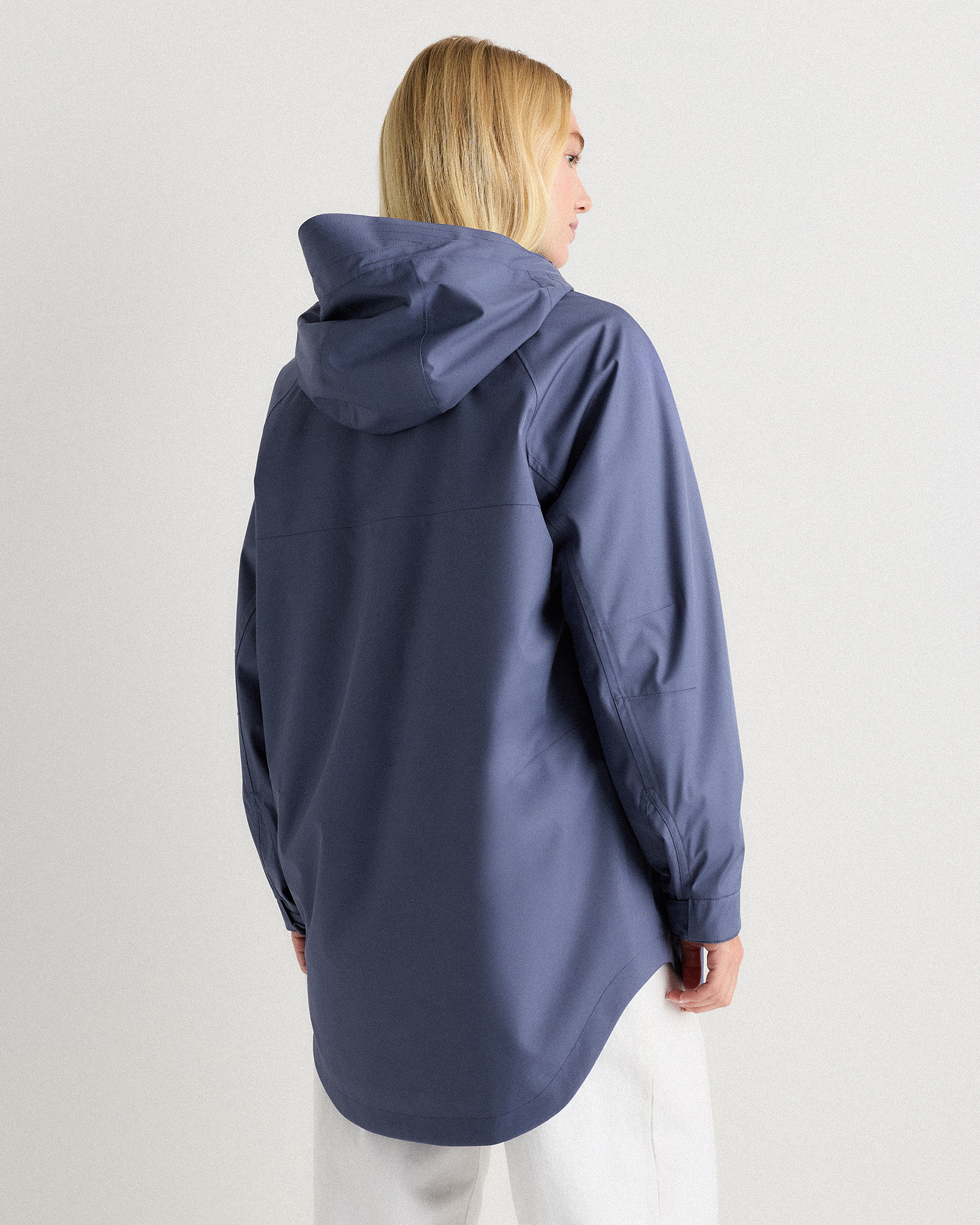 Weatherproof Oversized Rain Jacket in Storm Blue