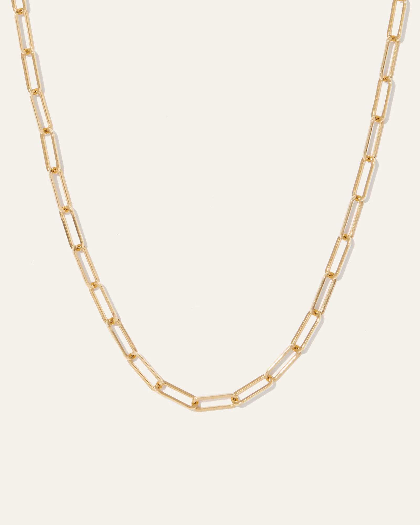 14K Gold Medium Paperclip Chain Necklace