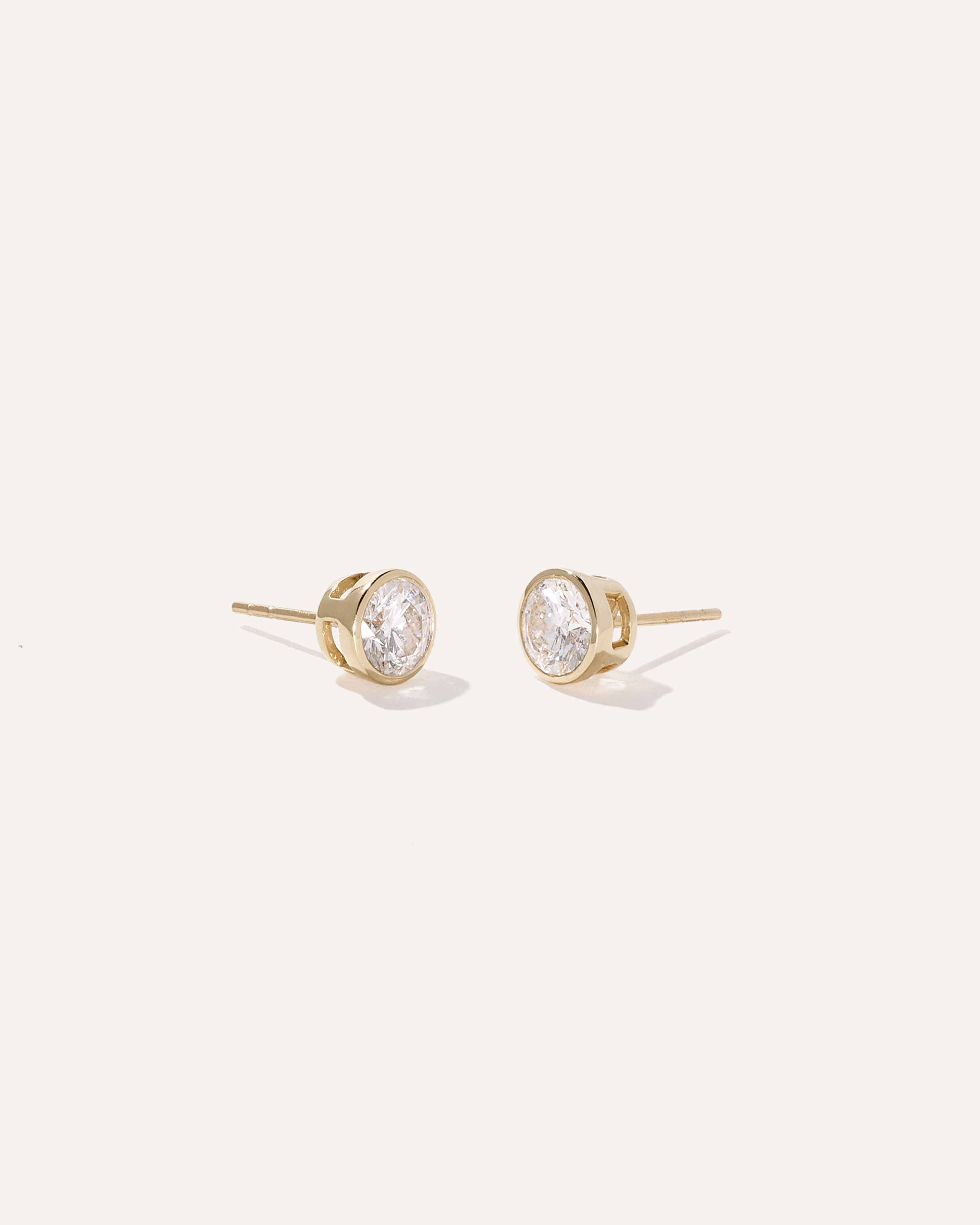 Yellow Gold 14K Gold Lab Grown Diamond Bezel Studs