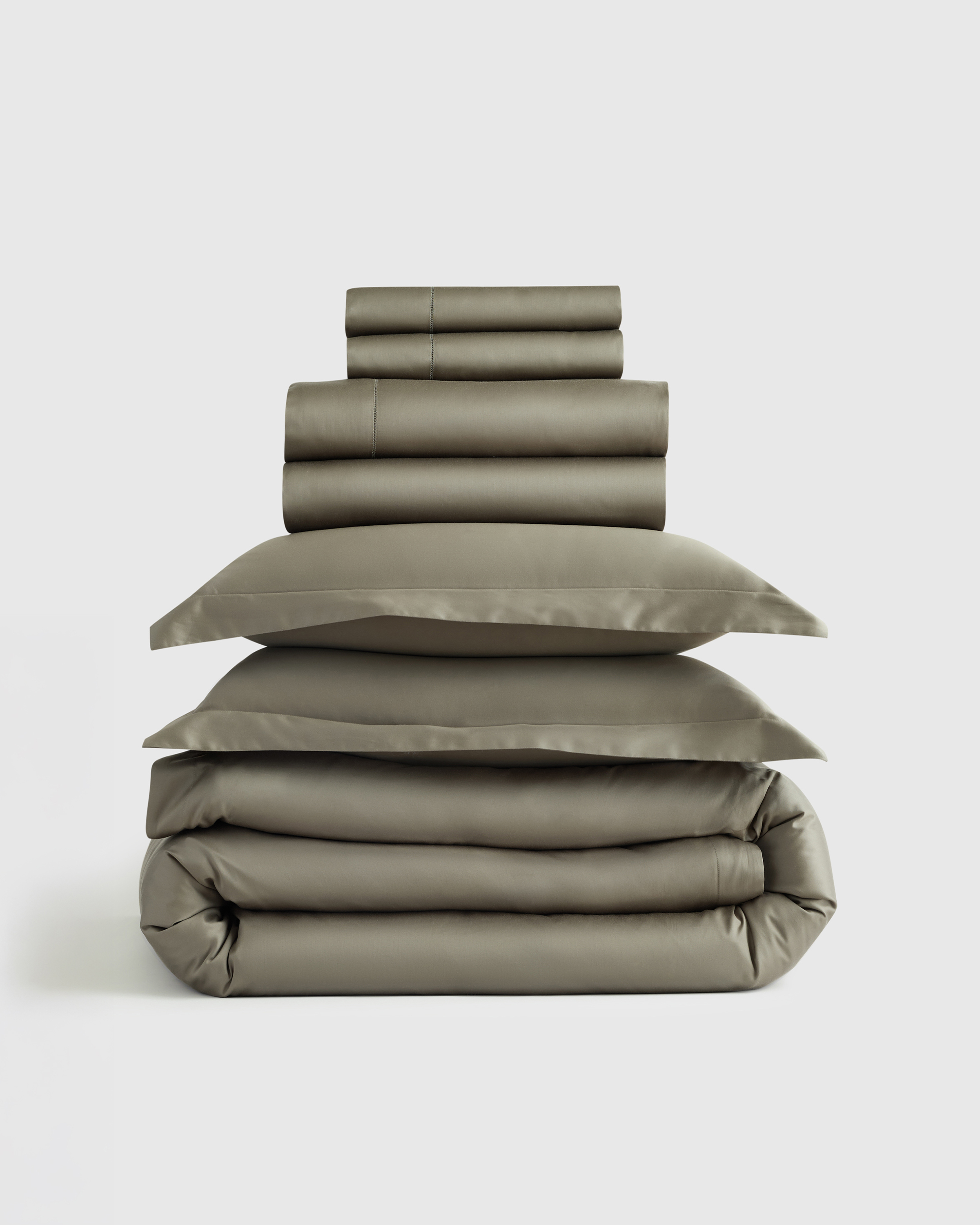 Dried Sage Signature Giza Cotton Sateen Deluxe Bedding Bundle 