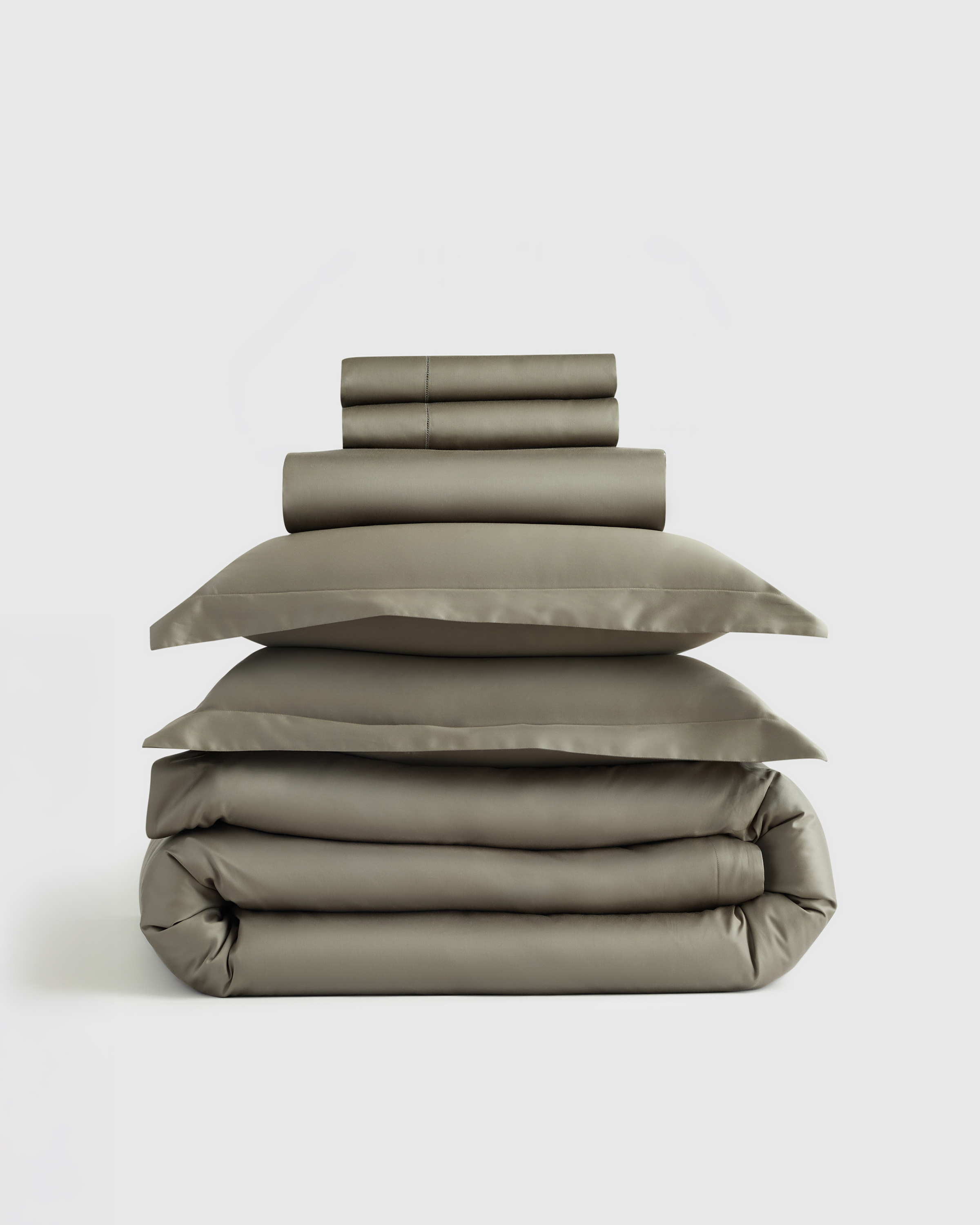Dried Sage Giza Egyptian Cotton Sateen Deluxe Bedding Bundle