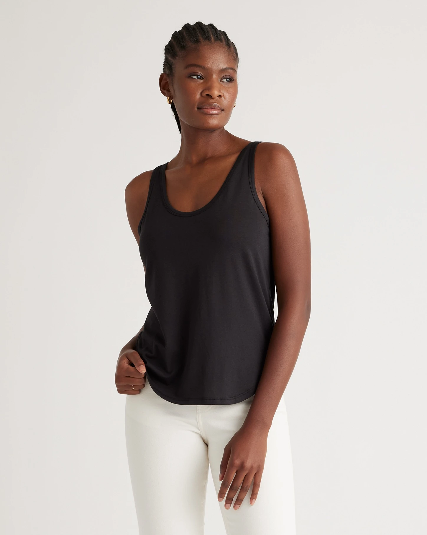 Cotton Modal Double Scoop Neck Tank