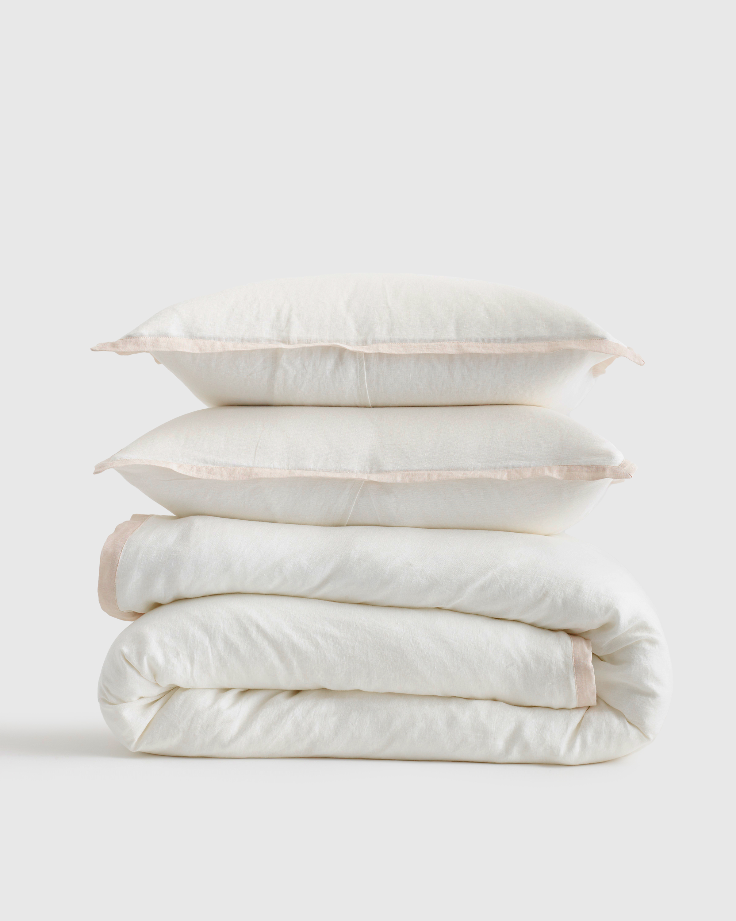 Euro Linen Contrast Flange WHT-Sand 183725