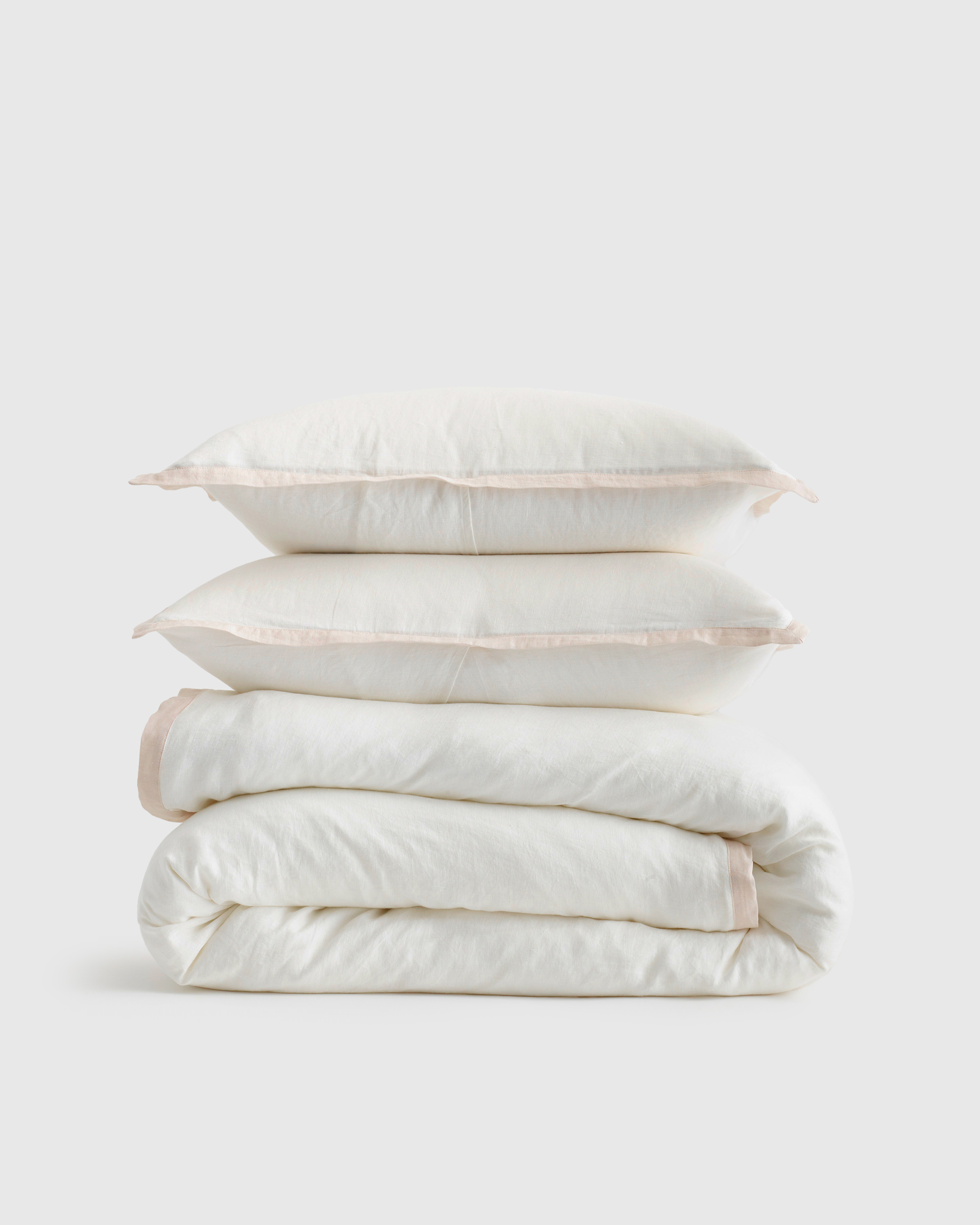 Euro Linen Contrast Flange WHT-Sand 183725