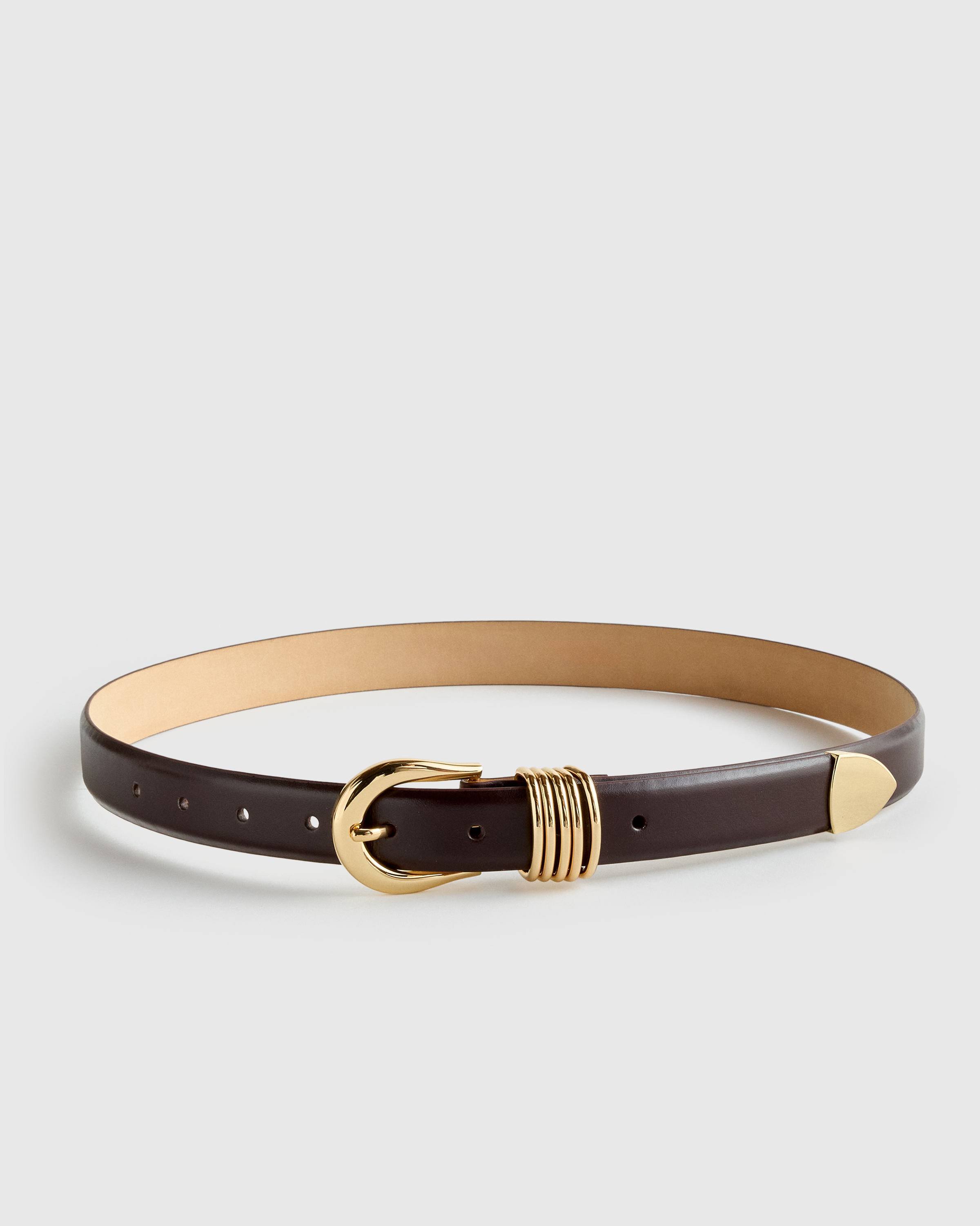 Espresso Daphne European Leather Multi Keeper Belt