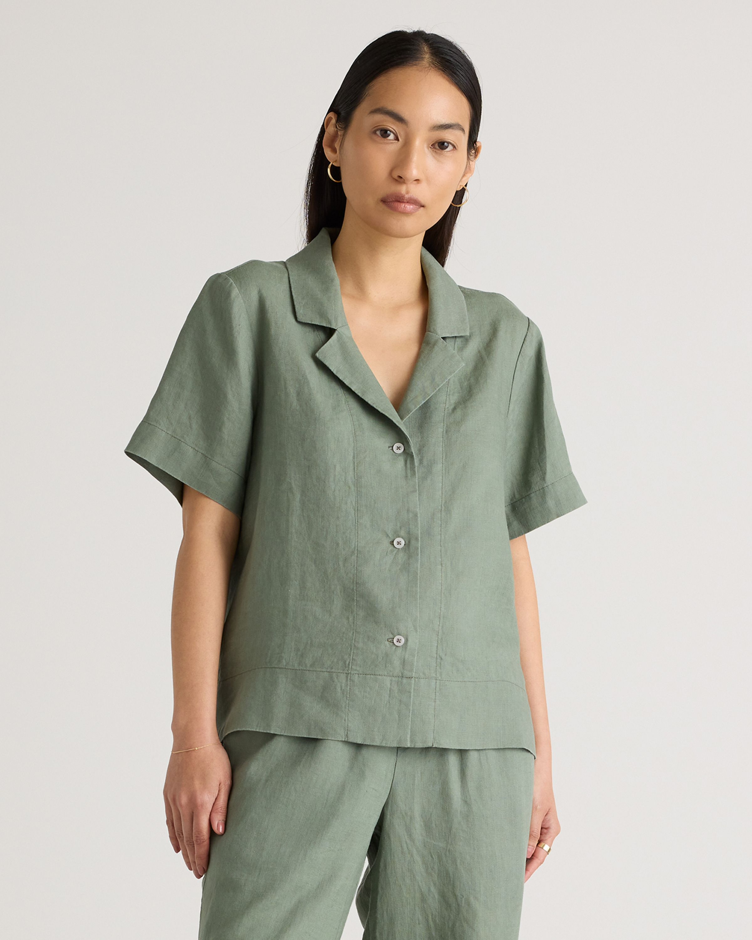 Light Cargo 100% European Linen Short Sleeve Shirt