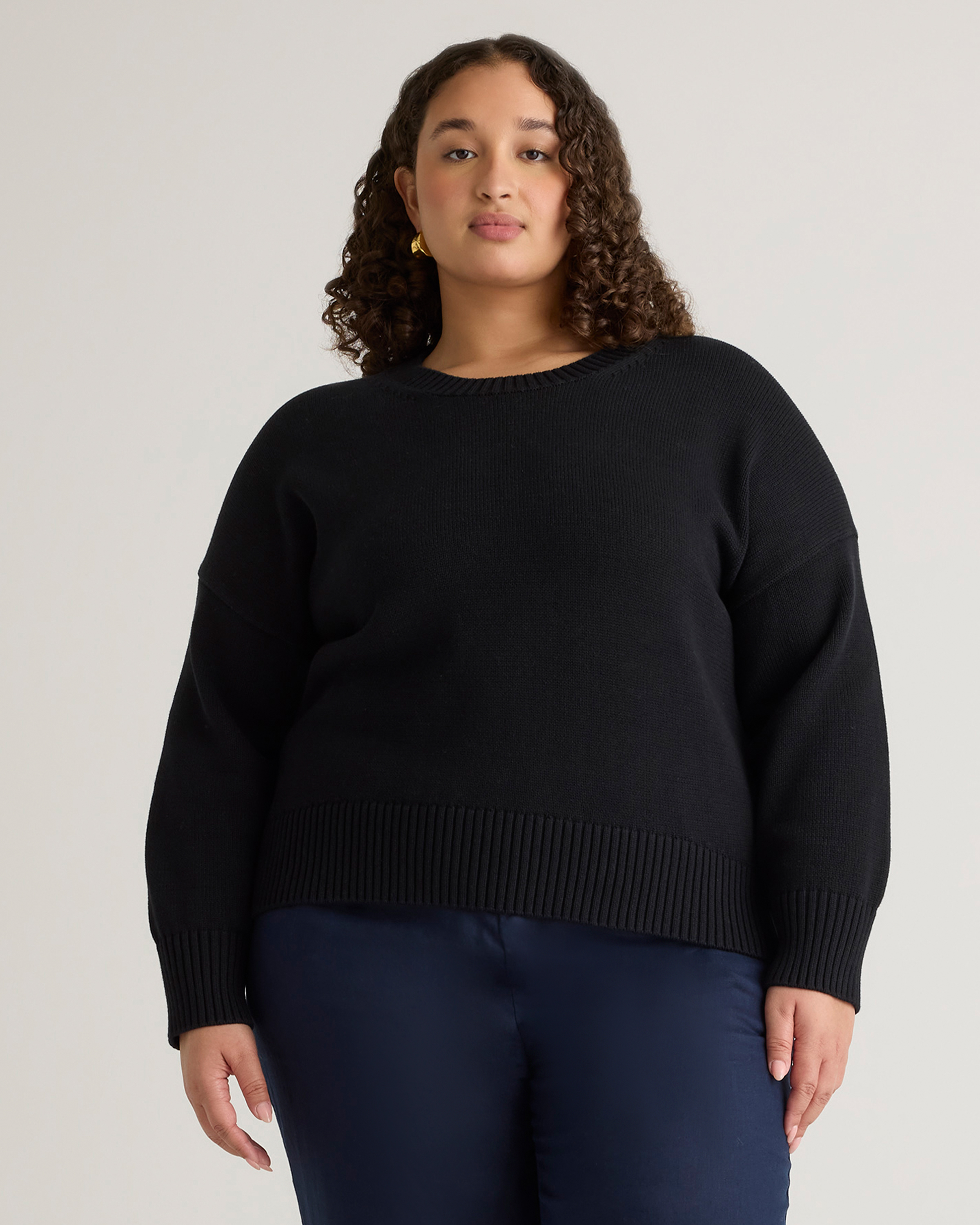Oatmeal Relaxed Boyfriend Fit Crew Neck Sweater main image 1