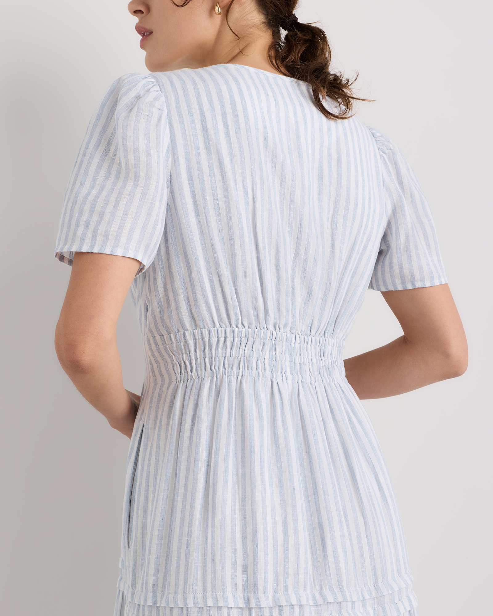 100% European Linen Tiered Maxi Dress