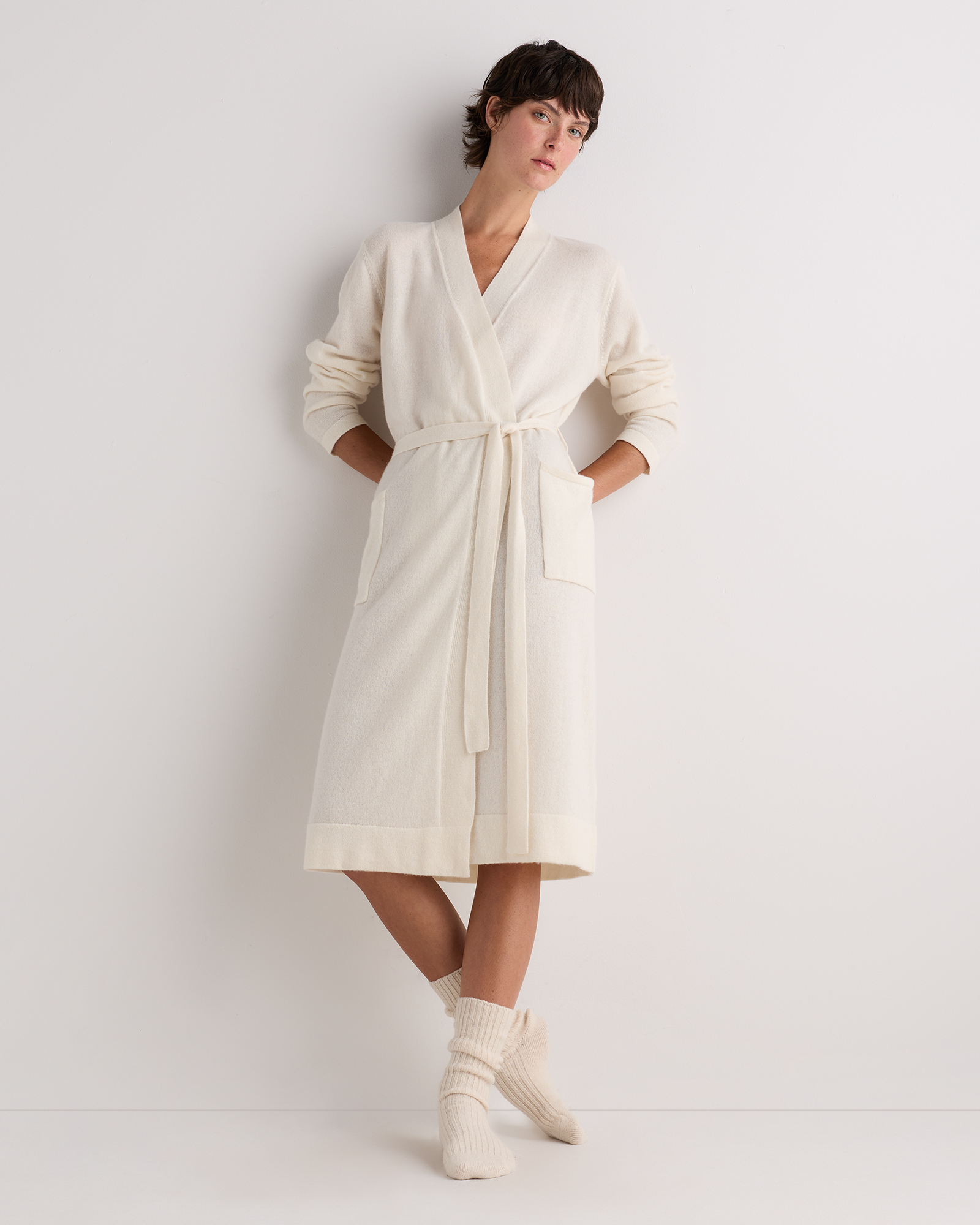 Ivory Mongolian Cashmere Robe