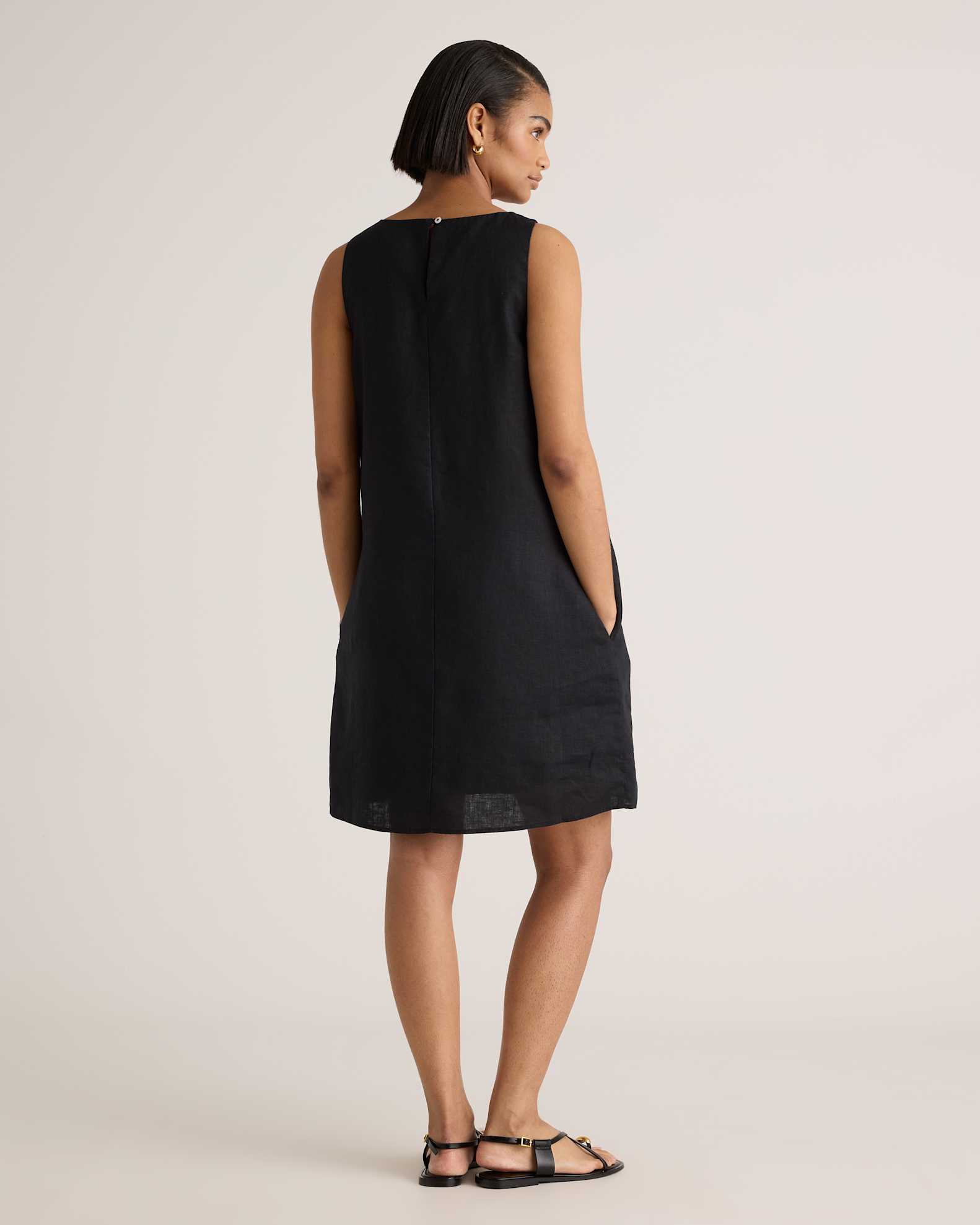 100% European Linen Tank Mini Dress in Black 100% European Linen Tank Mini Dress in Black