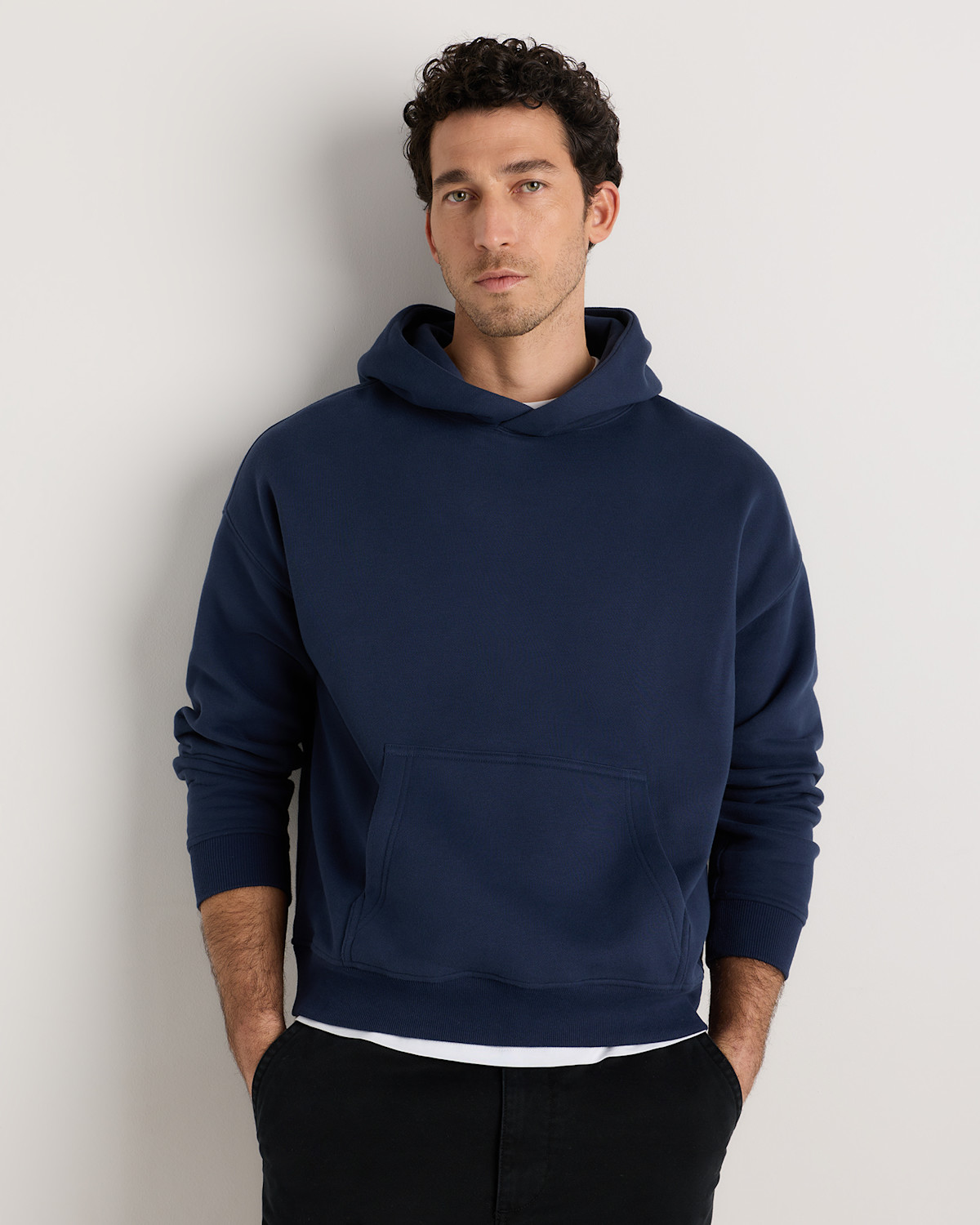 Everyday Fleece Hoodie in Washed Deep Navy
