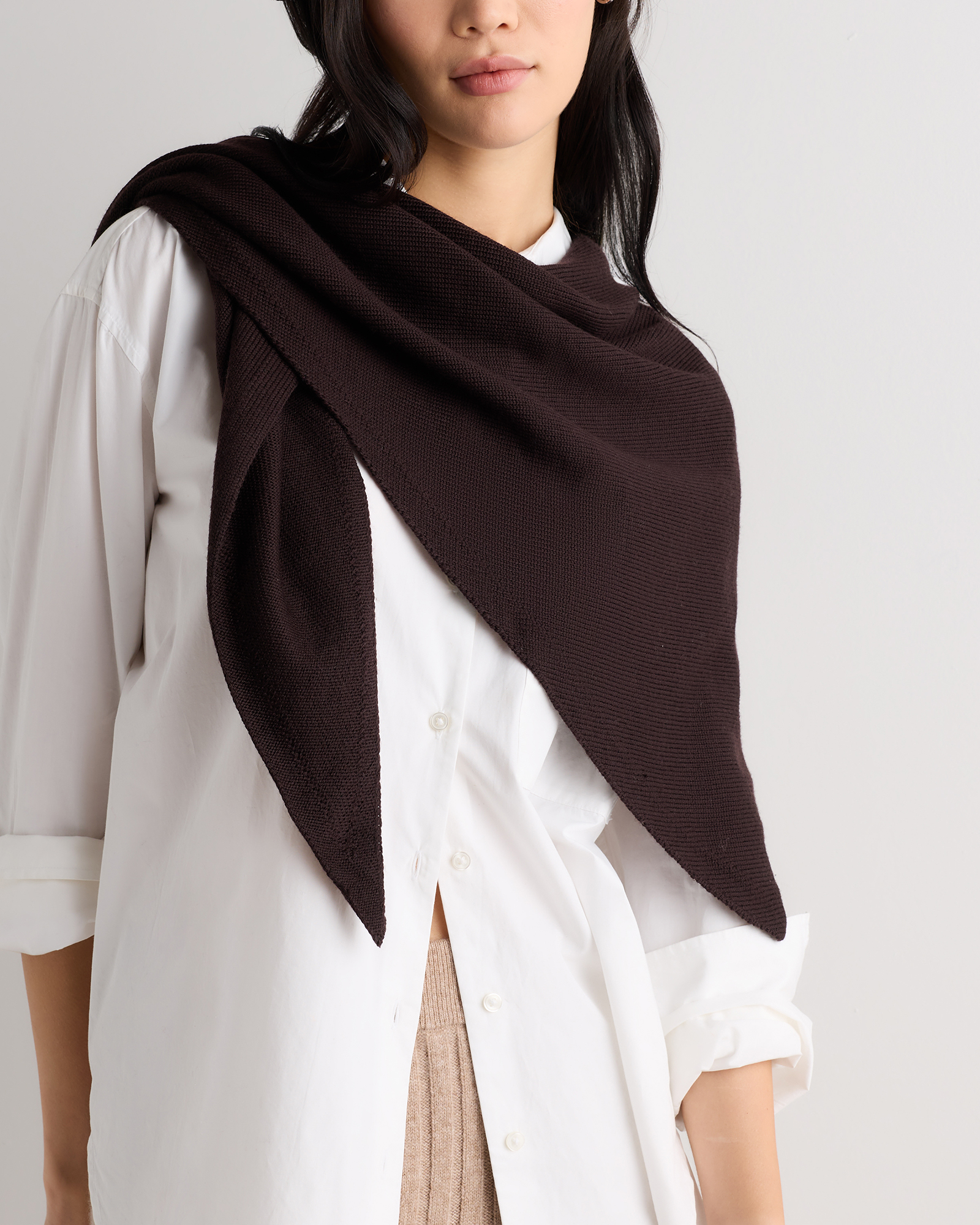100% Merino Wool Large Triangle Scarf - thumbnail 4