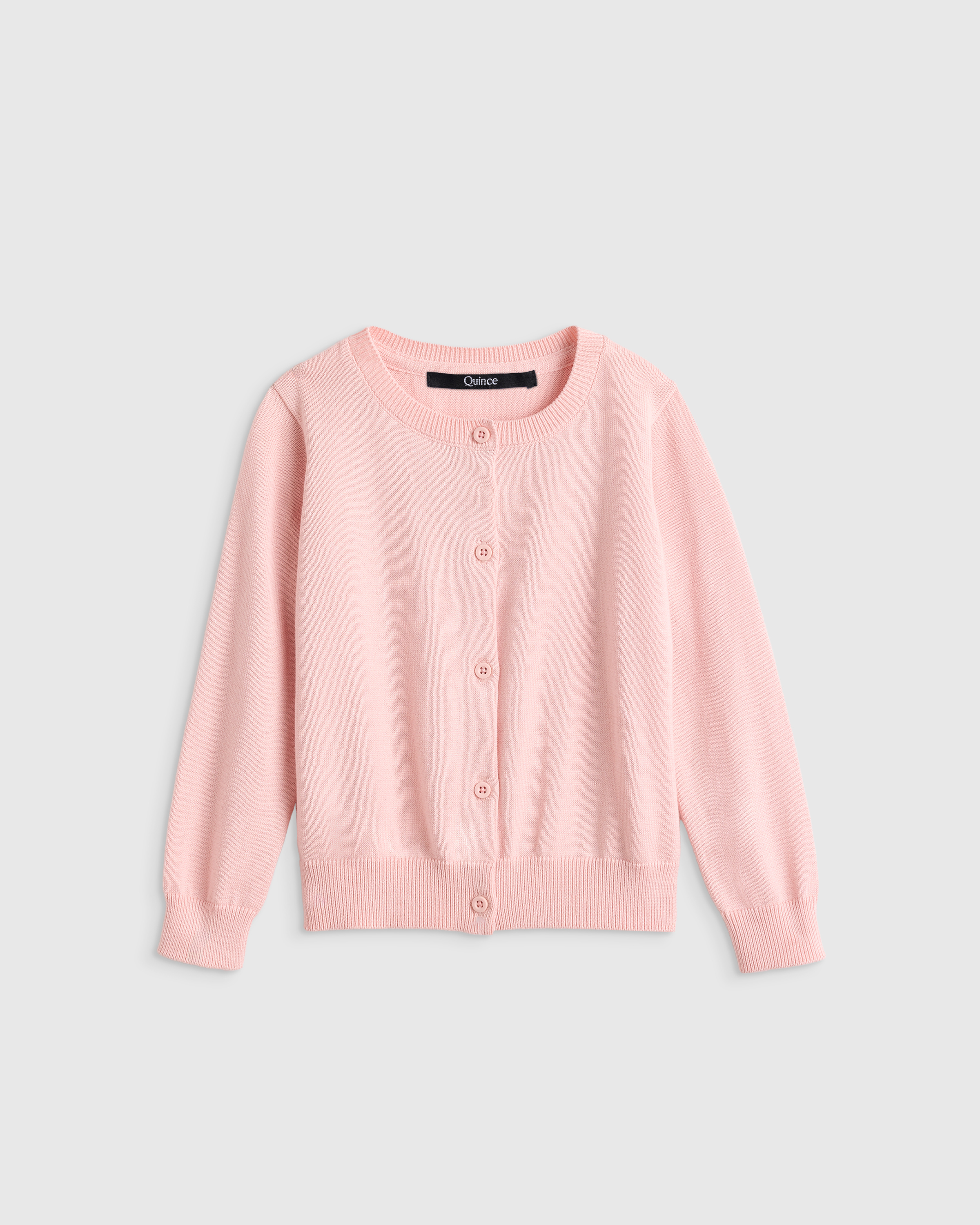 Silver Pink 100% Organic Cotton Crewneck Cardigan 