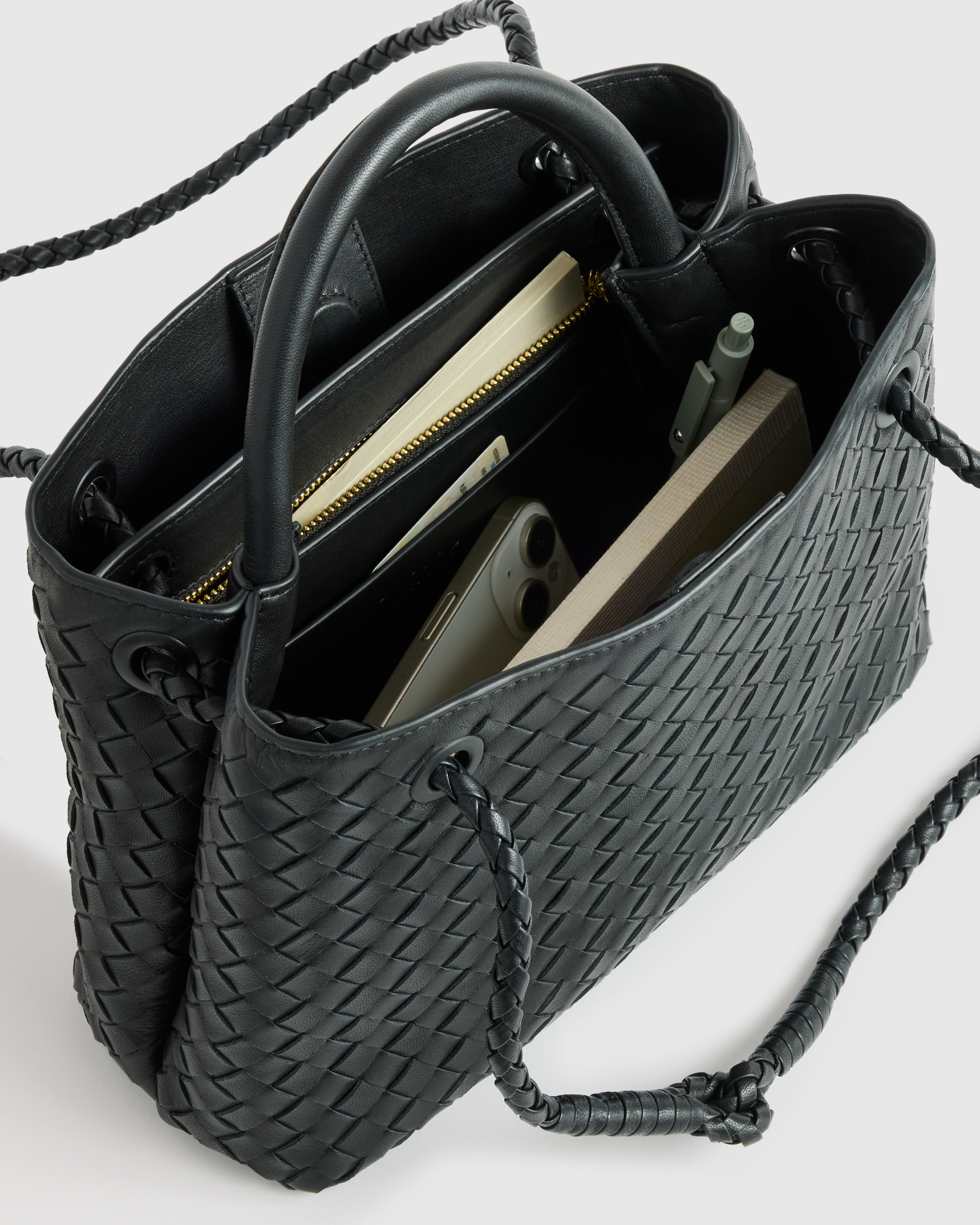 Italian Leather Handwoven Mini Satchel