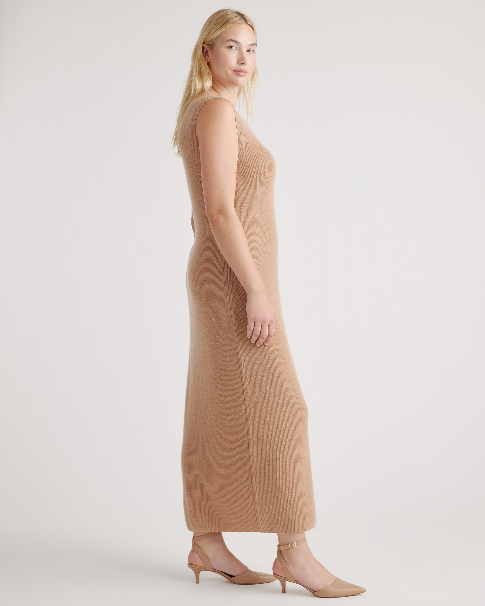 floor length sweater dress Pleated Knit Maxi Dress main image 1