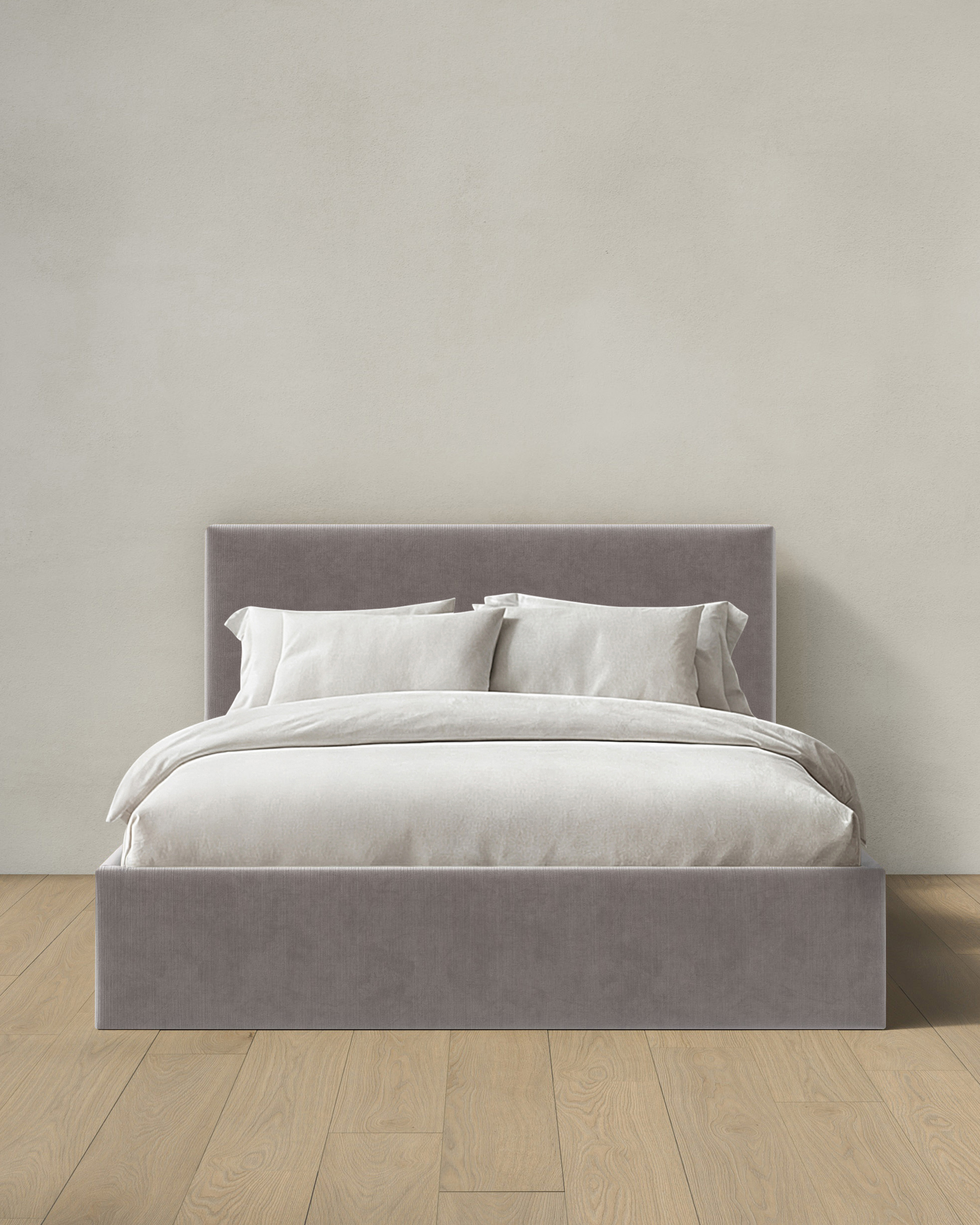 Steel Square Bed in Performance Velvet