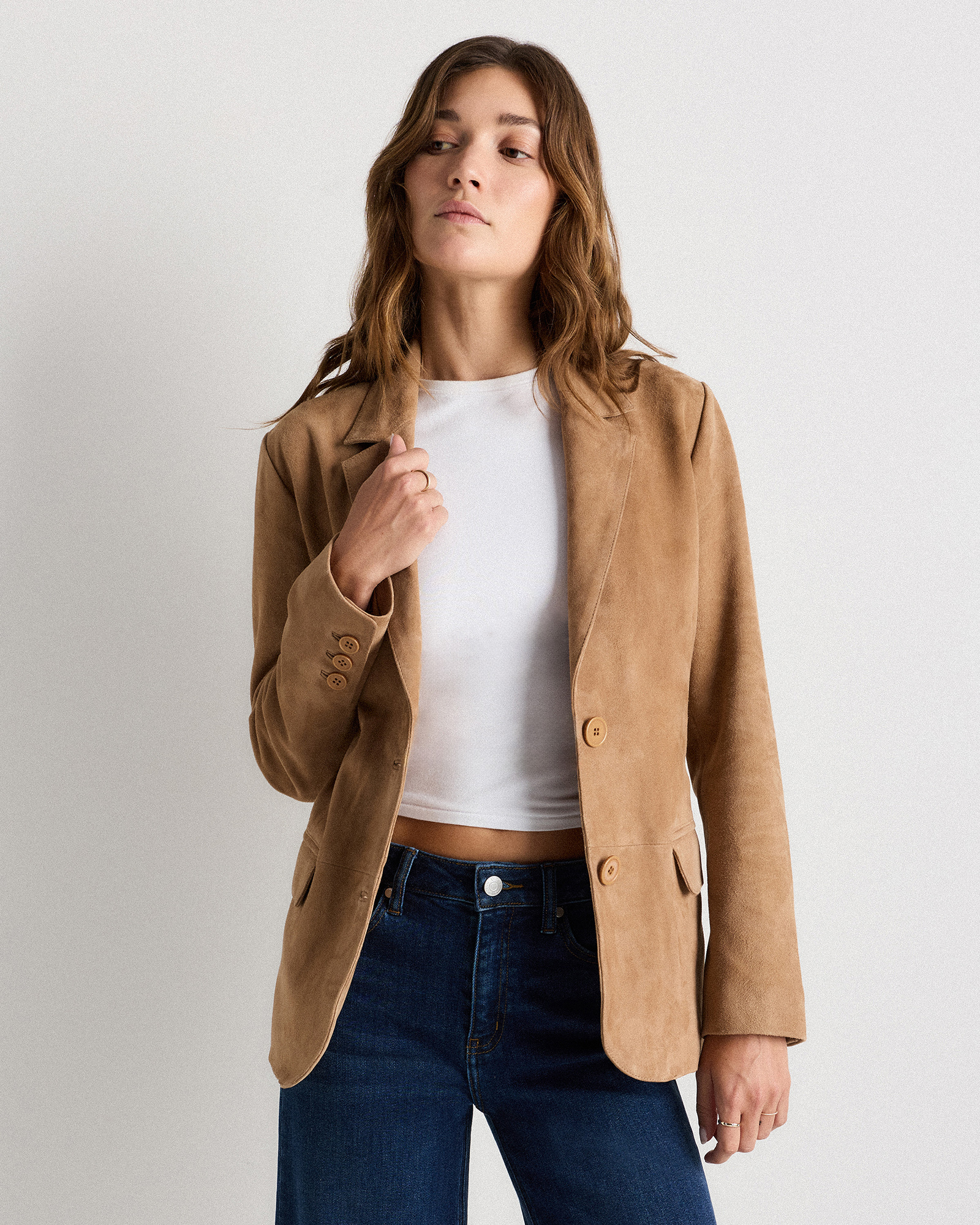 Pecan Brown 100% Suede Blazer