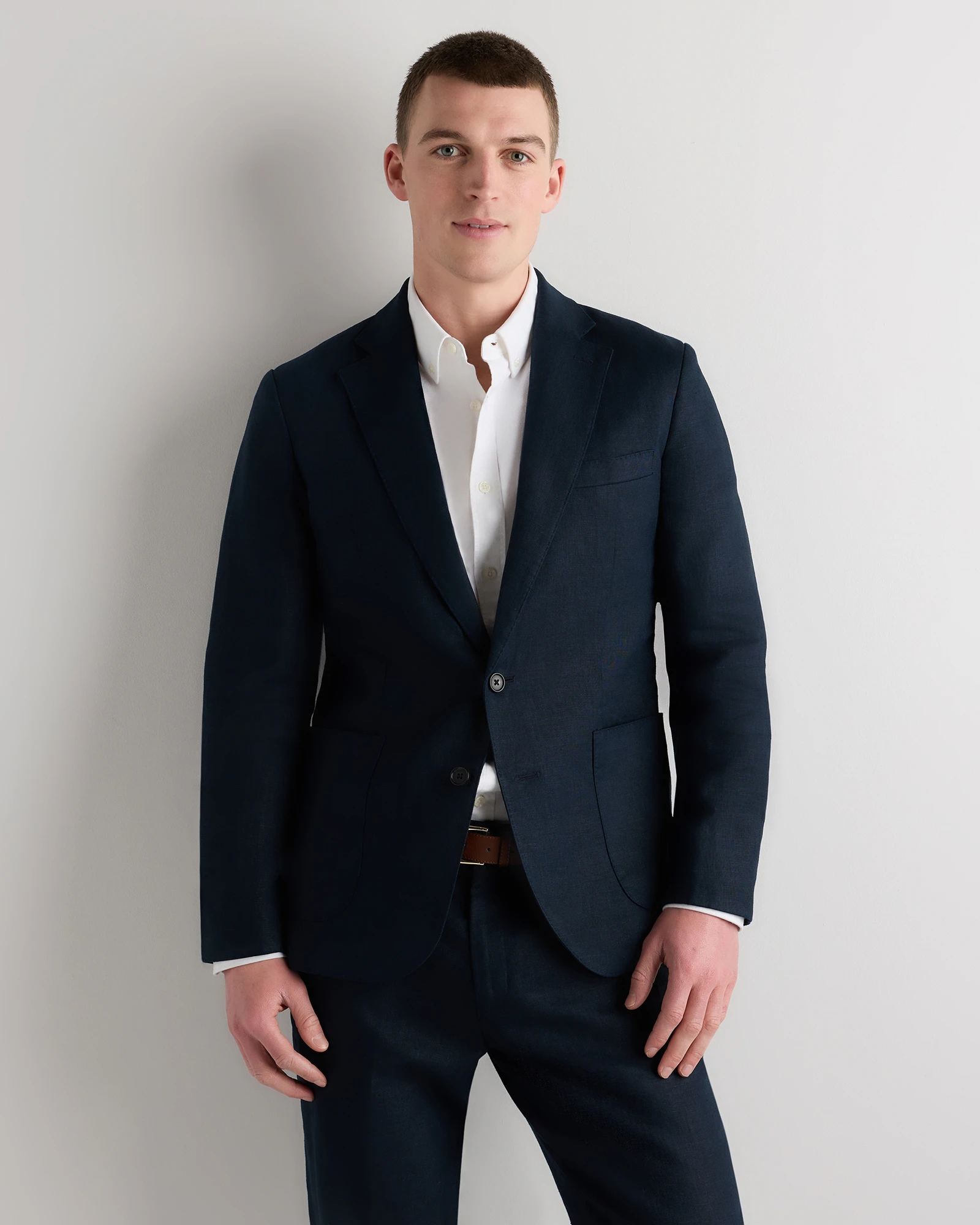 Men's Tailored European Linen Suit Blazer