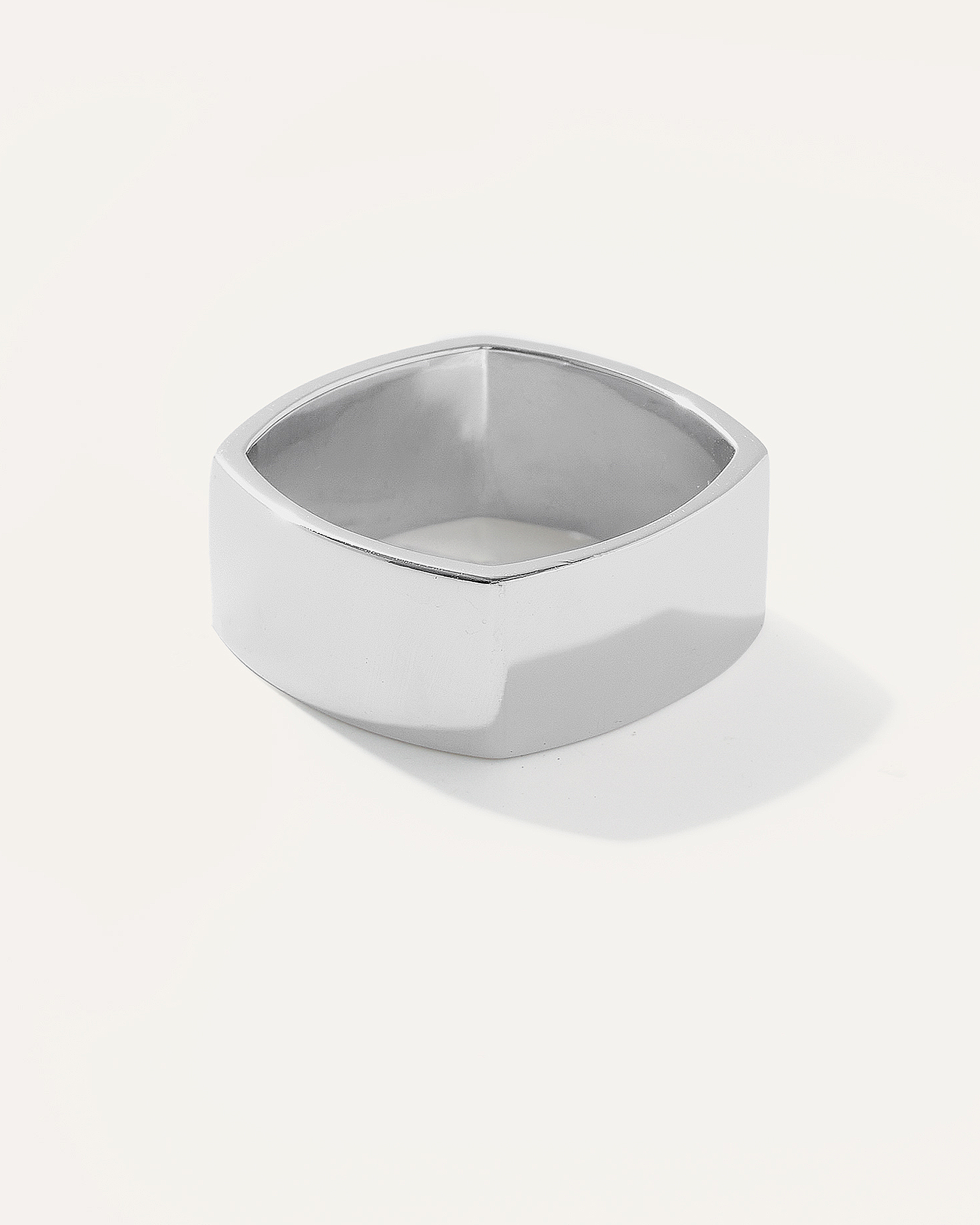 Sterling Silver Silver Square Cigar Band Ring 